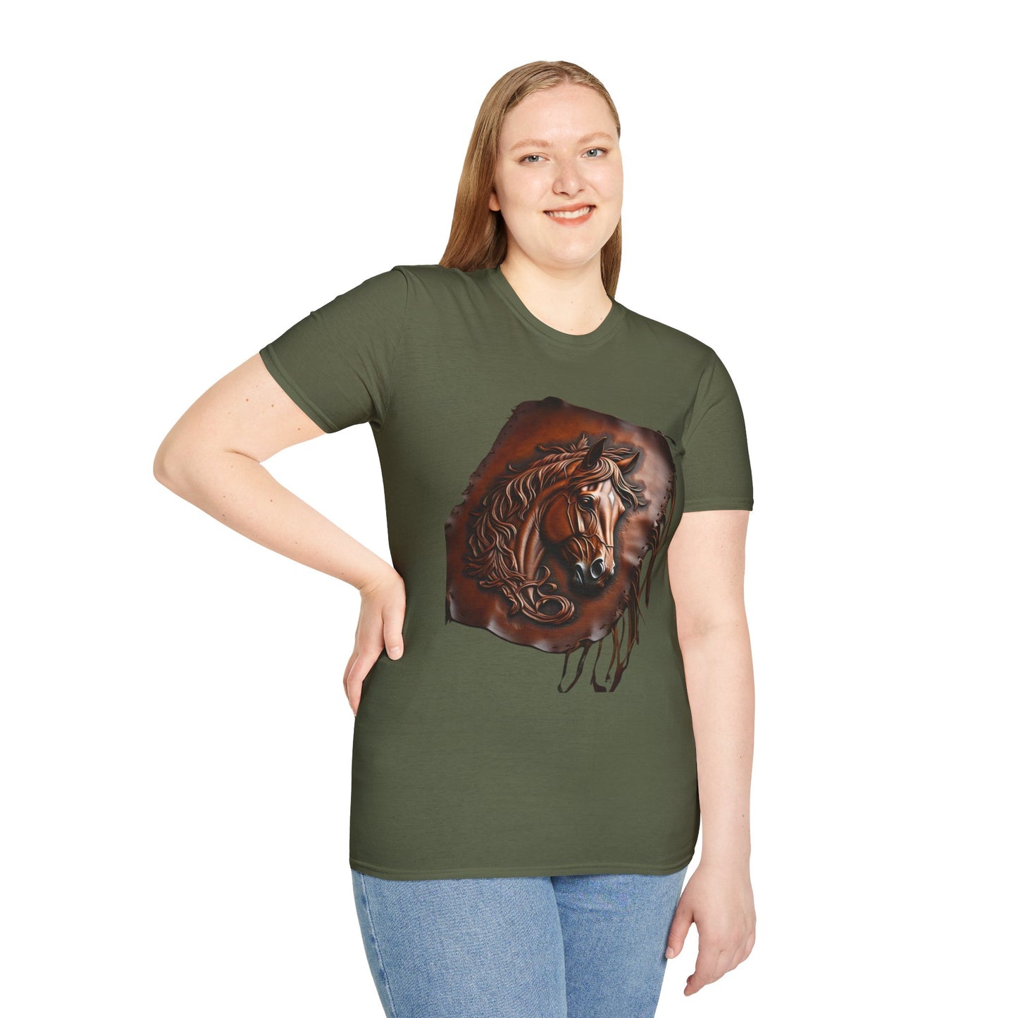 Rustic Horse Artwork Unisex Softstyle T-Shirt