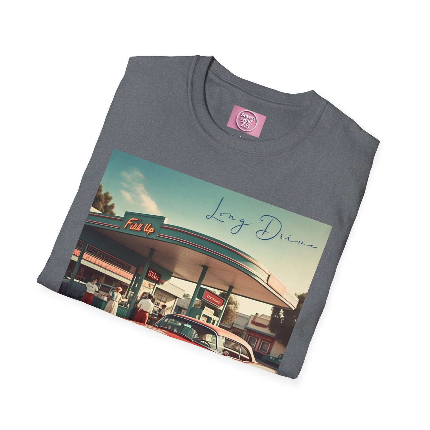Retro Car Unisex Softstyle T-Shirt - Long Drive Graphic Tee