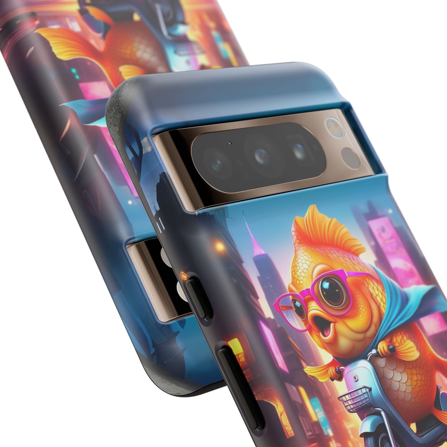 Adventures of Miss Goldfish Phone Case - Fun & Colorful Tough Cover for Fish Lovers