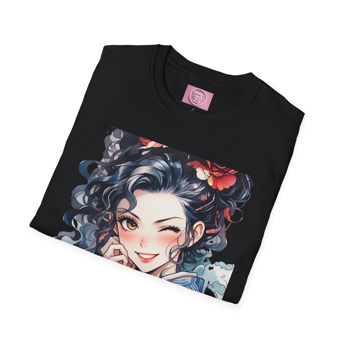 Stylish Unisex Softstyle T-Shirt - Charming Kimono Girl Design