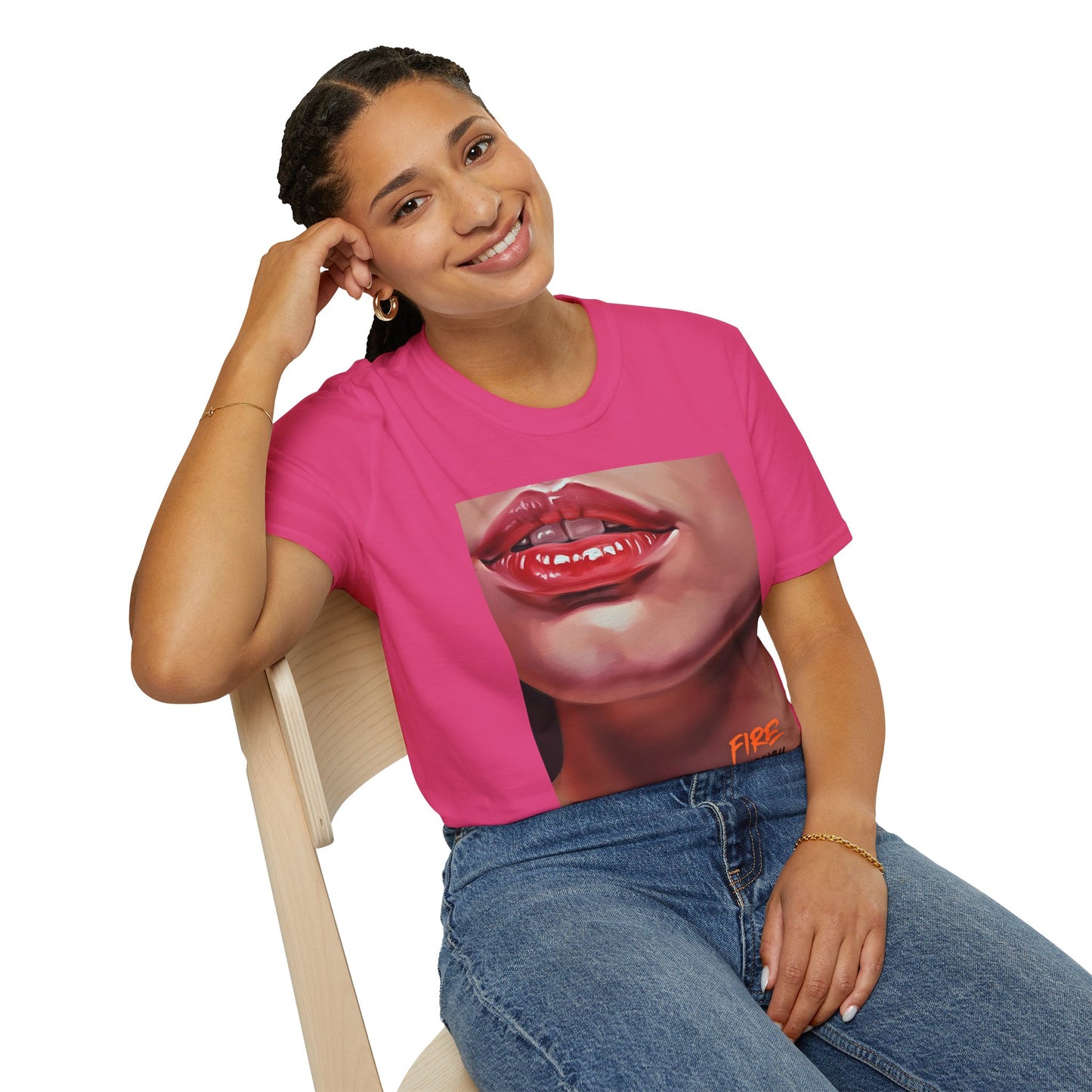 Fire Lips Women's Softstyle T-Shirt - Bold Art for Confident Expressions