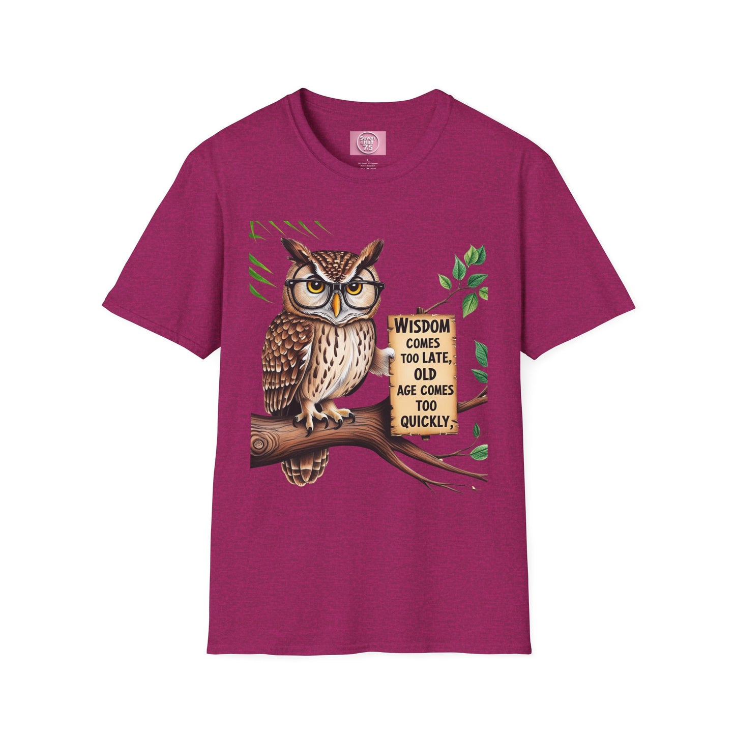 Wisdom Owl Unisex Softstyle T-Shirt - Inspirational Nature Tee