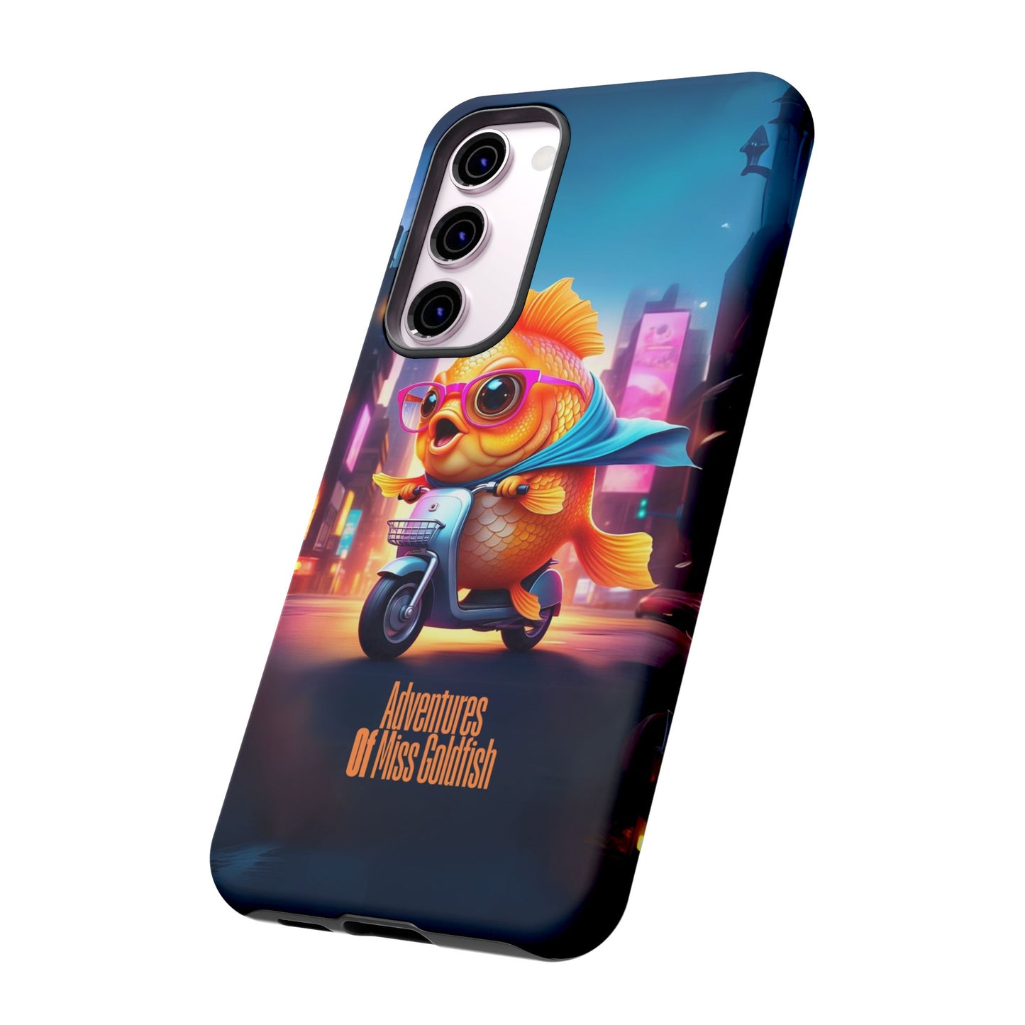 Adventures of Miss Goldfish Phone Case - Fun & Colorful Tough Cover for Fish Lovers