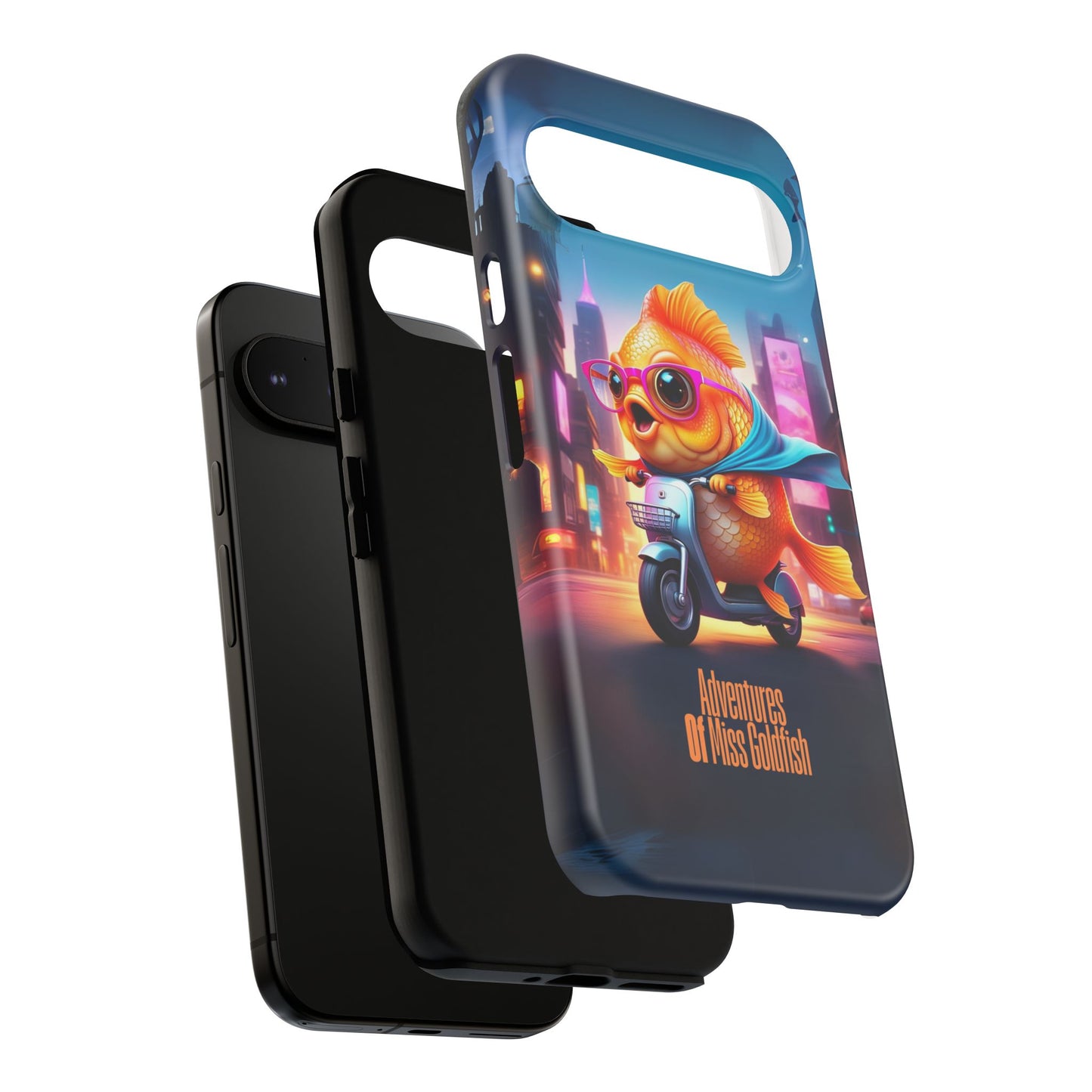 Adventures of Miss Goldfish Phone Case - Fun & Colorful Tough Cover for Fish Lovers