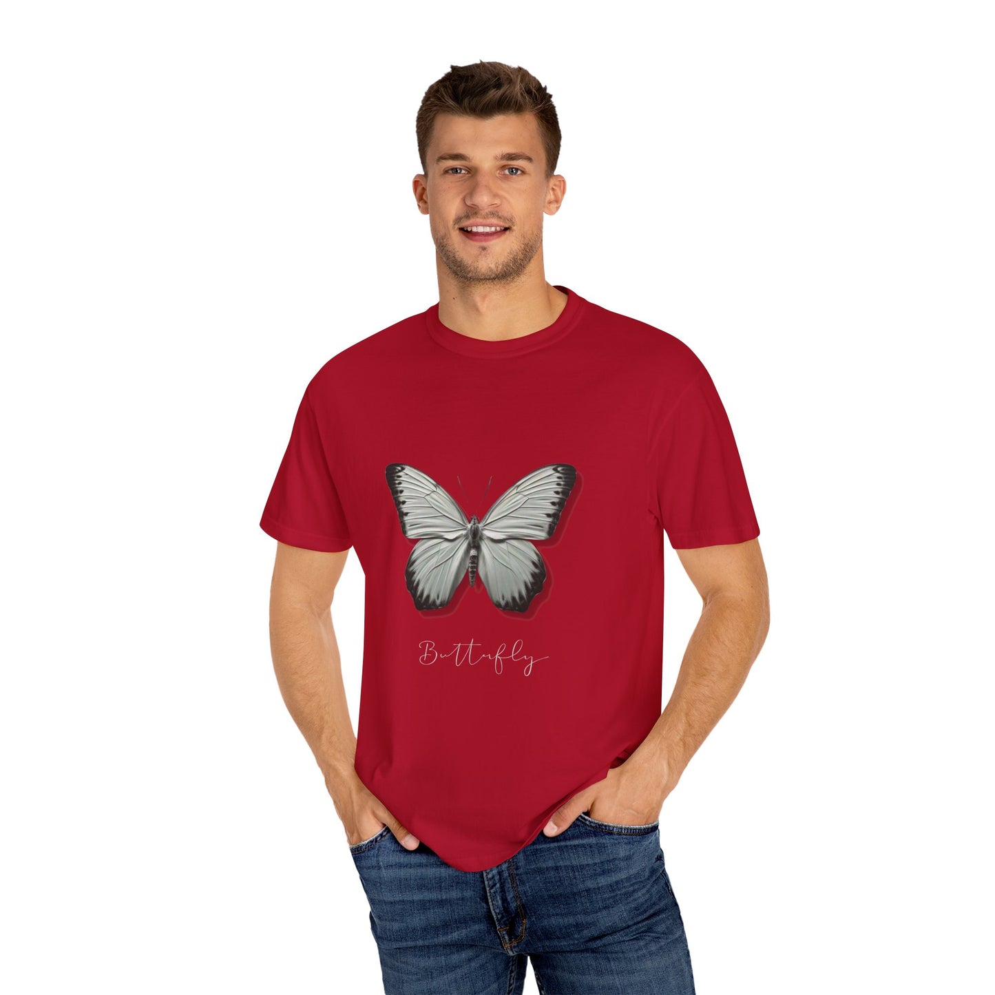 Butterfly Unisex Garment-Dyed T-Shirt – Nature-Inspired Casual Wear