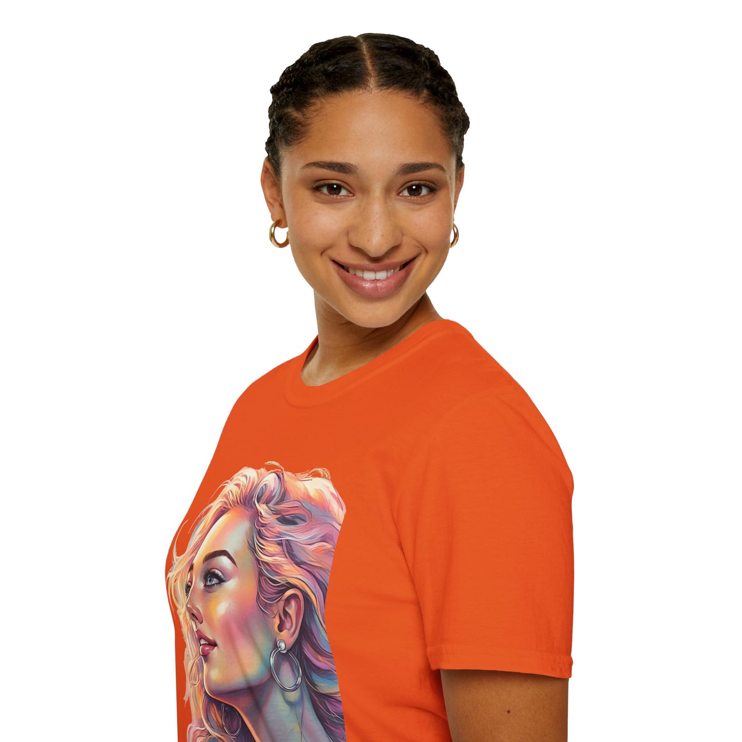 Artistic Women's Portrait T-Shirt - Women's Softstyle Tee for Creative Souls