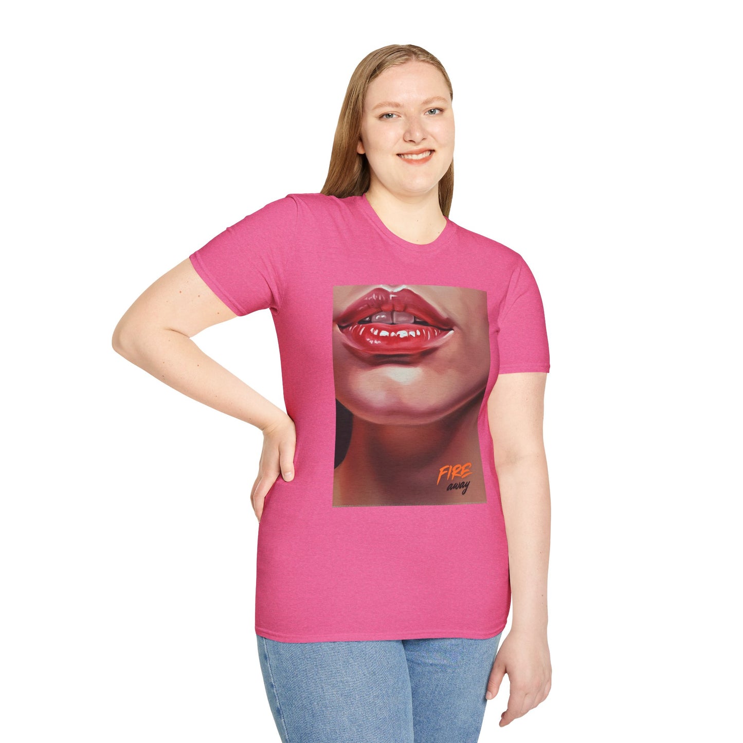 Fire Lips Women's Softstyle T-Shirt - Bold Art for Confident Expressions