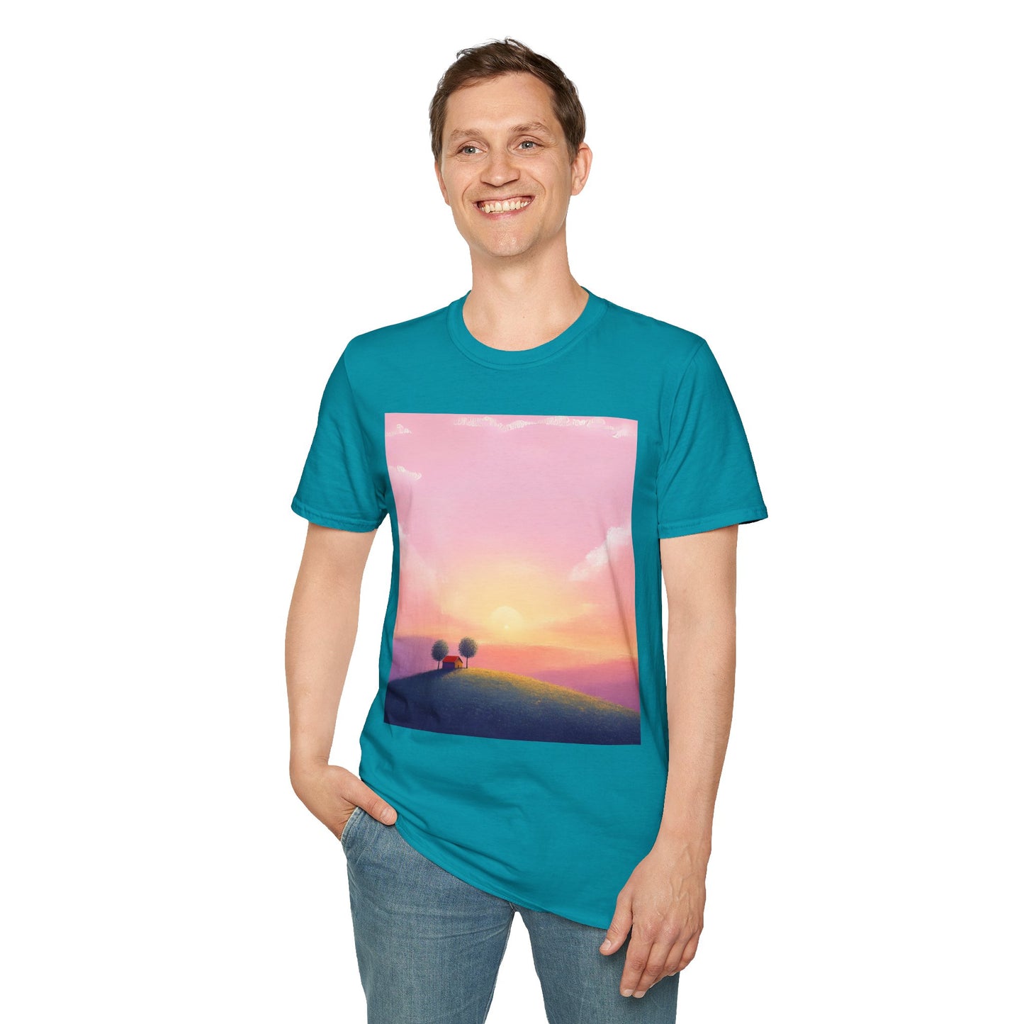 Serene Sunset Unisex Softstyle T-Shirt - Perfect for Nature Lovers