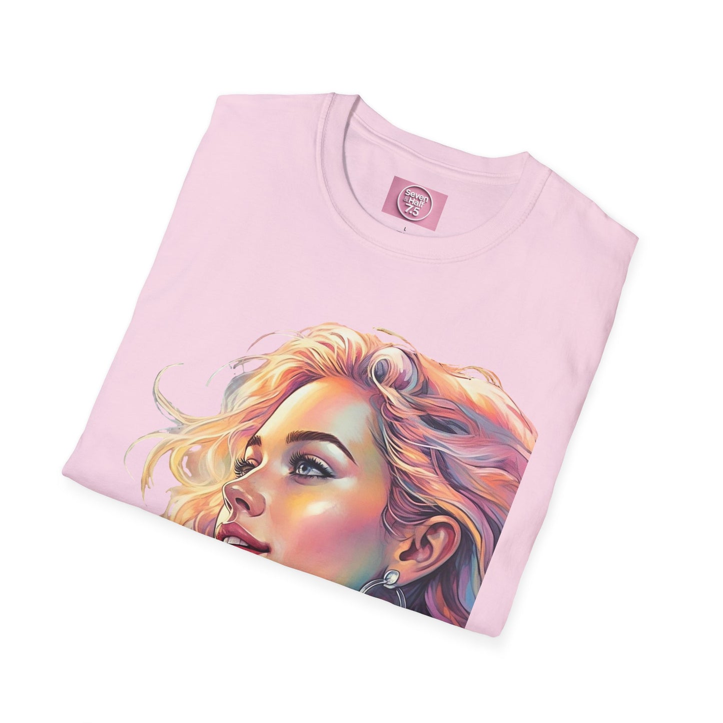 Artistic Women's Portrait T-Shirt - Women's Softstyle Tee for Creative Souls