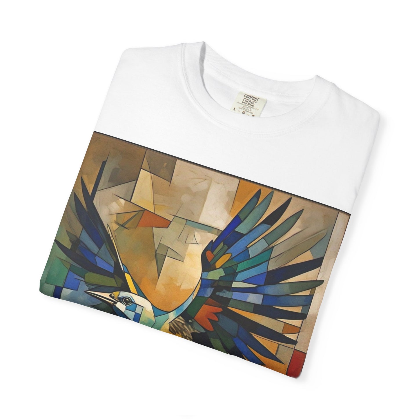 Colorful Bird Art Unisex T-Shirt - Vibrant Garment-Dyed Tee