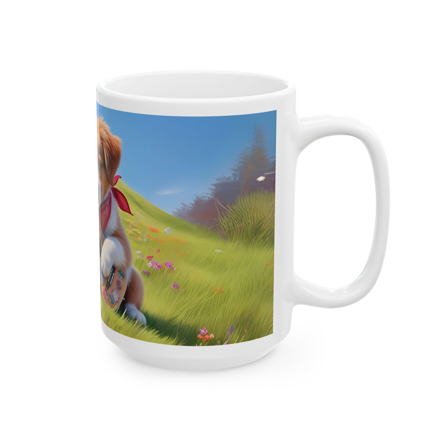Cute Puppy Playing Guitar Ceramic Mug - Perfect Gift for Dog Lovers