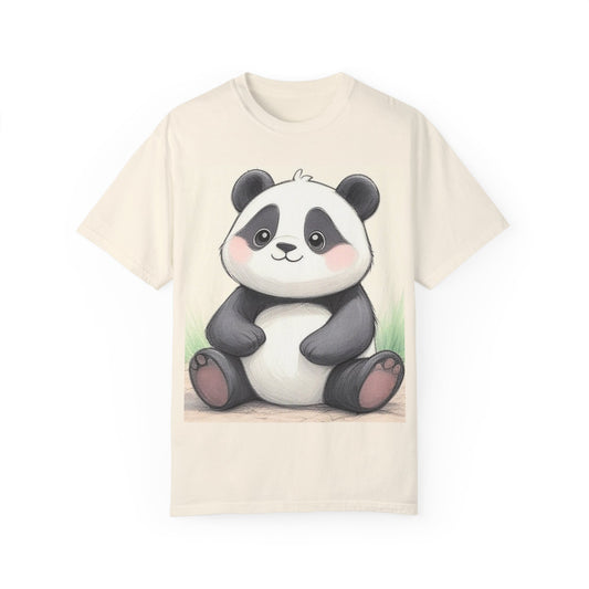 Cute Panda Unisex Garment-Dyed T-Shirt - Perfect for Animal Lovers