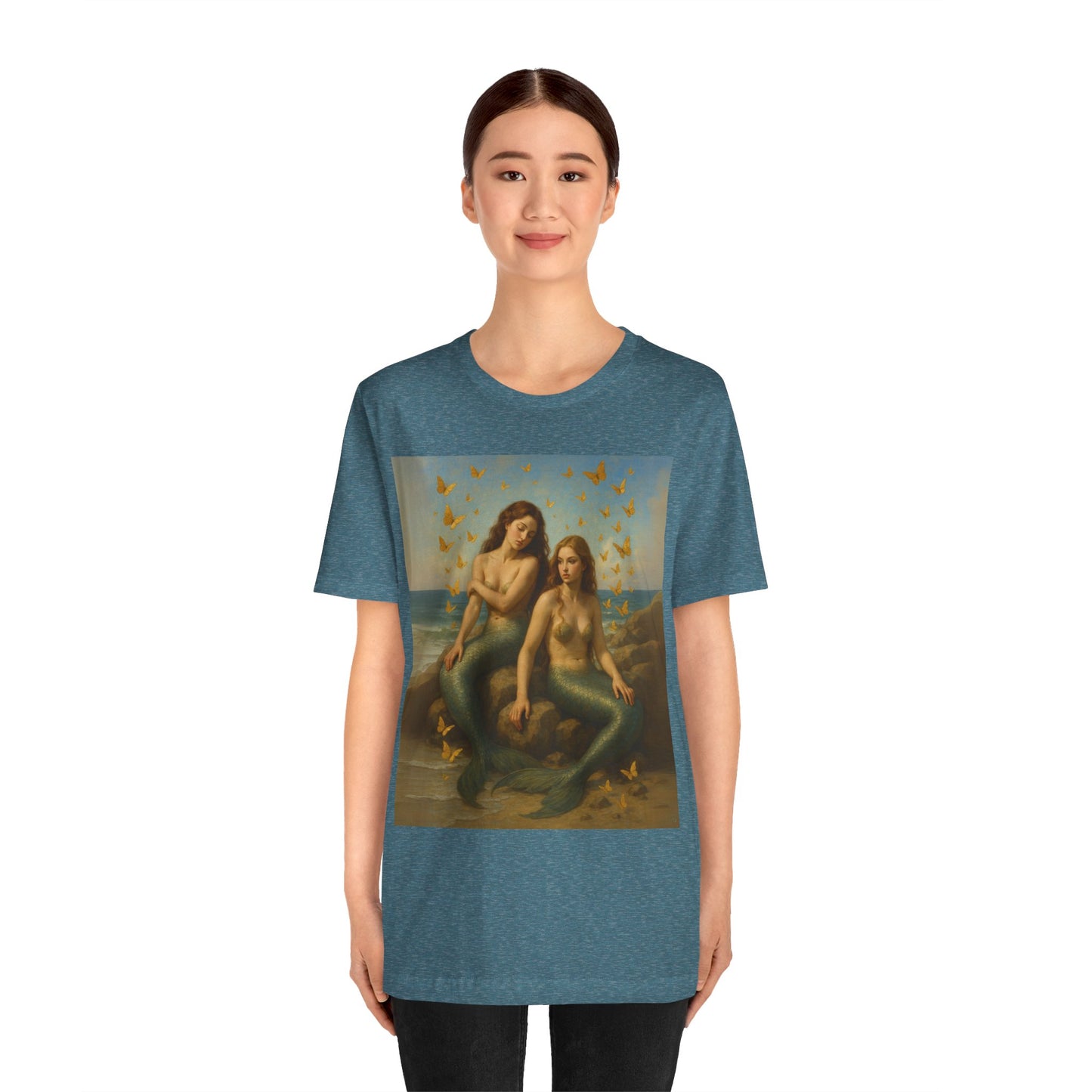 Mermaid Goddess Tee - Artistic Short Sleeve Shirt