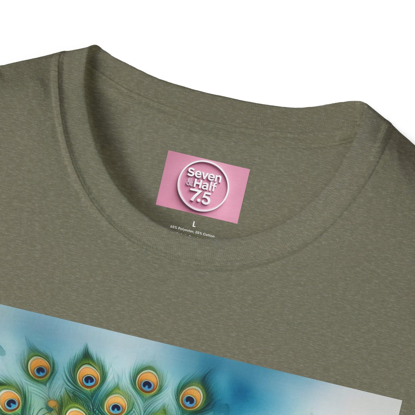 Colorful Peacock Unisex Softstyle T-Shirt - Vibrant Nature Art Tee