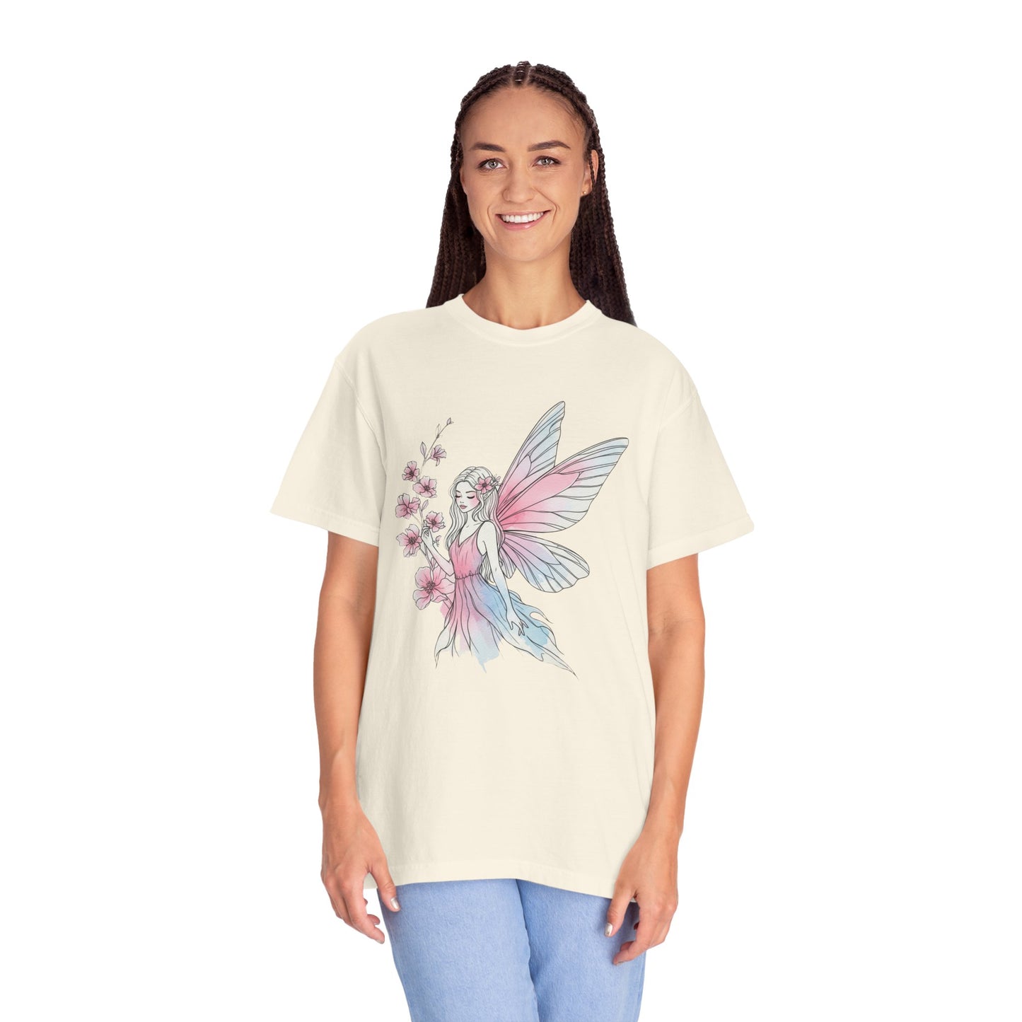 Whimsical Fairy T-Shirt - Eco-Friendly Tee, Vintage Style Shirt, Gift for Her, Fairy Lovers Gift, Summer Apparel, Spring Fashion