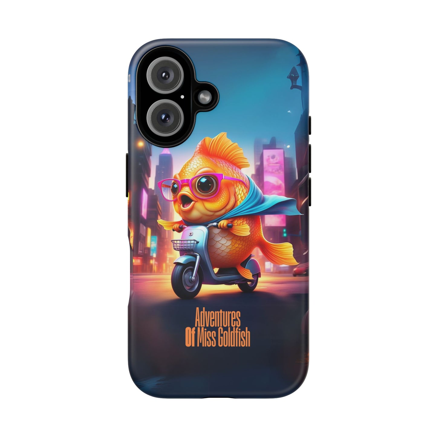 Adventures of Miss Goldfish Phone Case - Fun & Colorful Tough Cover for Fish Lovers