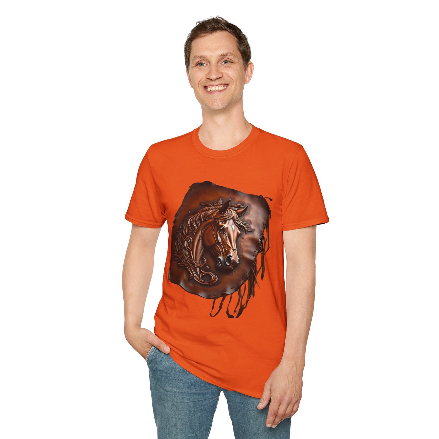 Rustic Horse Artwork Unisex Softstyle T-Shirt