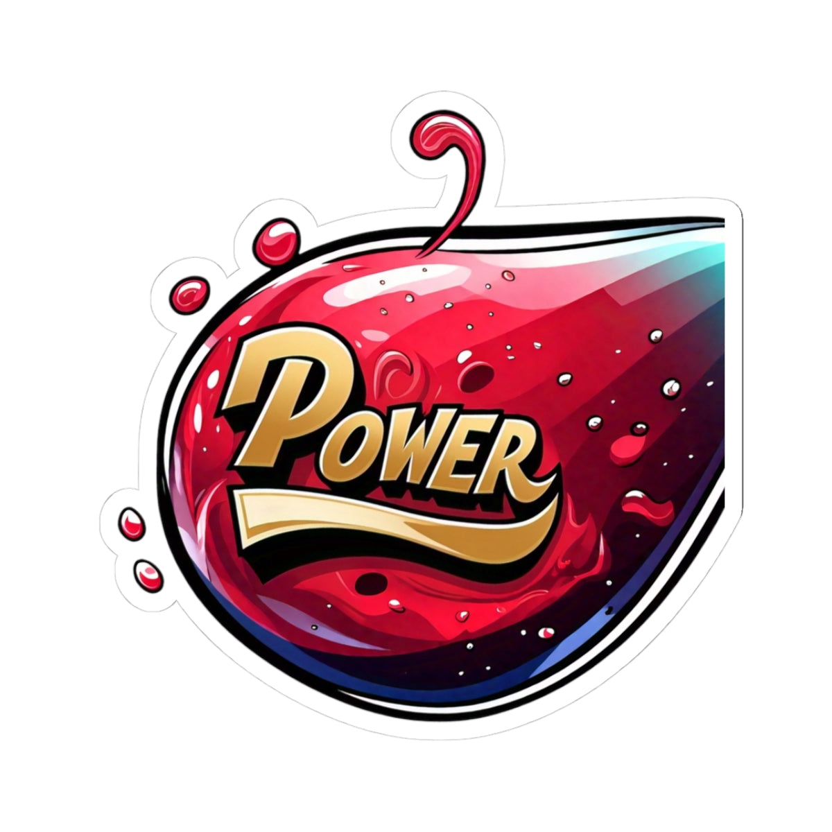 Vibrant 'Power' Kiss-Cut Stickers - Dynamic Art for Enthusiasts
