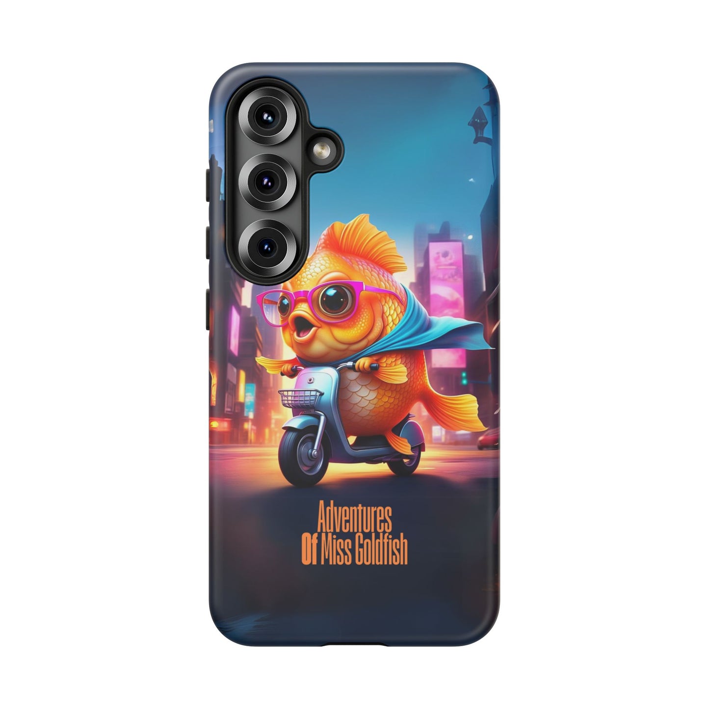 Adventures of Miss Goldfish Phone Case - Fun & Colorful Tough Cover for Fish Lovers