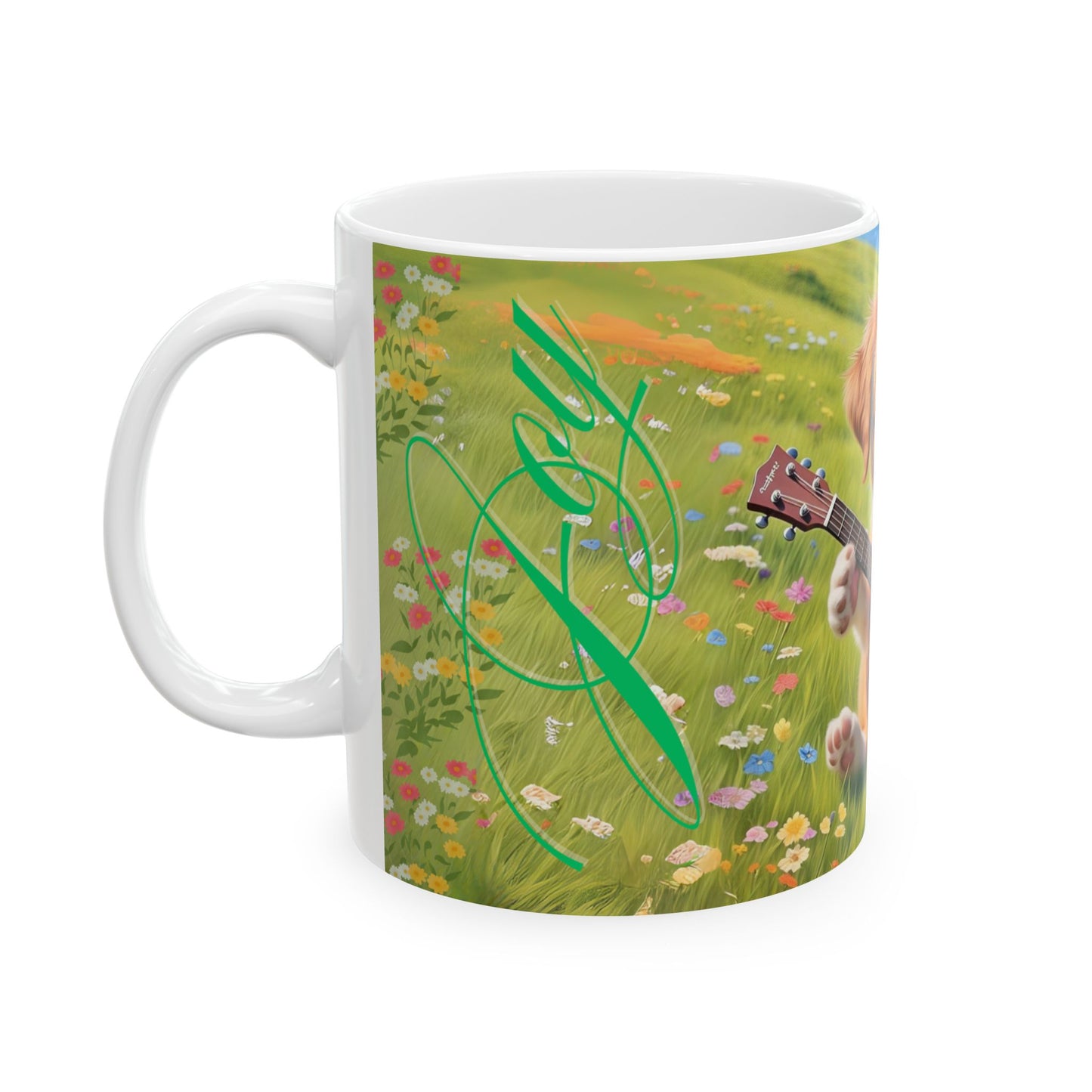 Cute Puppy Playing Guitar Ceramic Mug - Perfect Gift for Dog Lovers