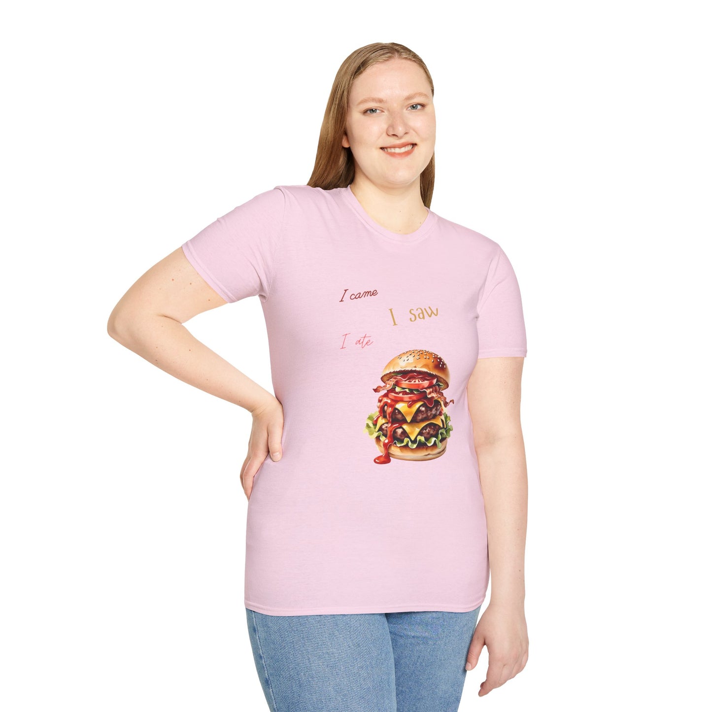 I Came, I Ate Burger Graphic Unisex Softstyle T-Shirt