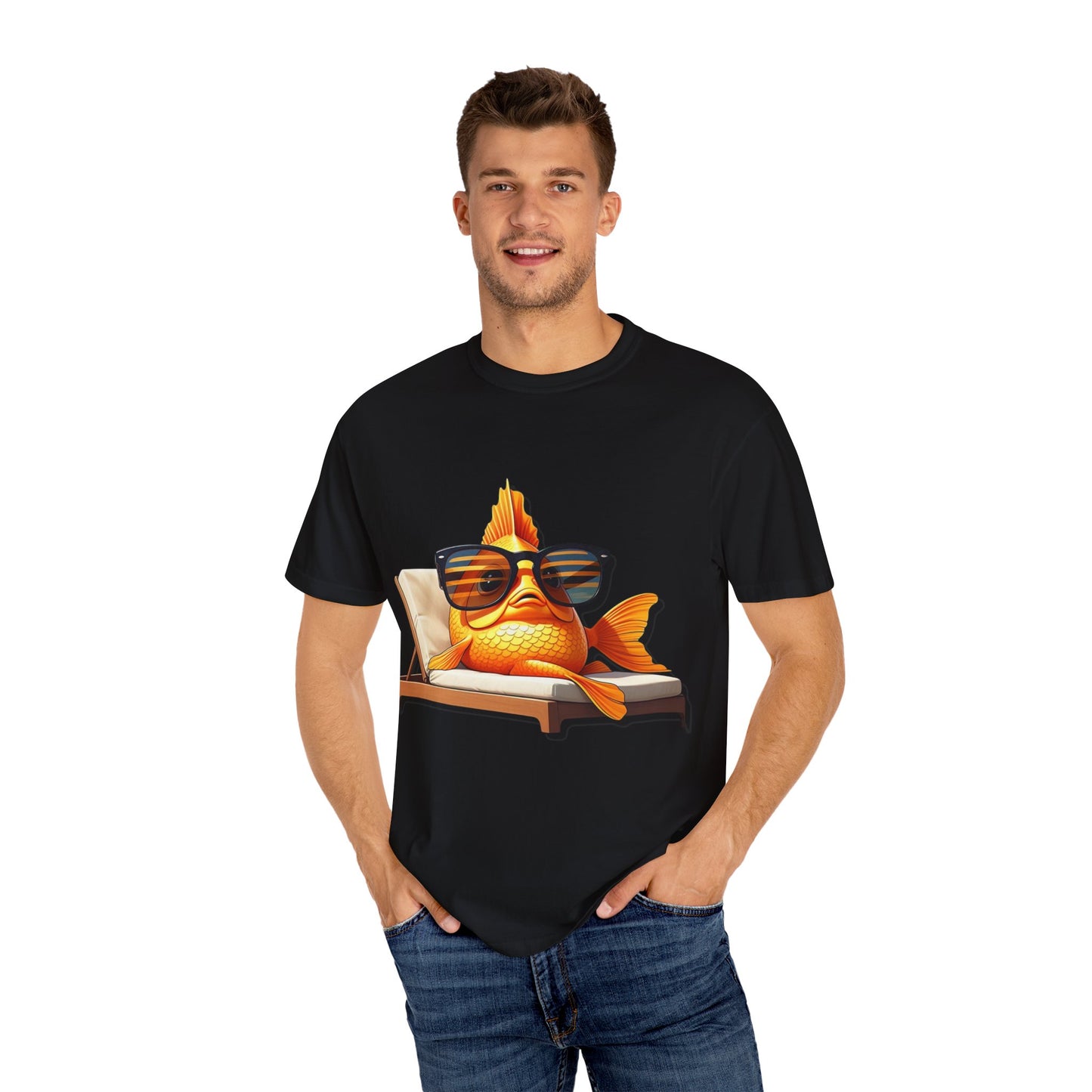 Chillin' Goldfish Unisex Garment-Dyed T-shirt