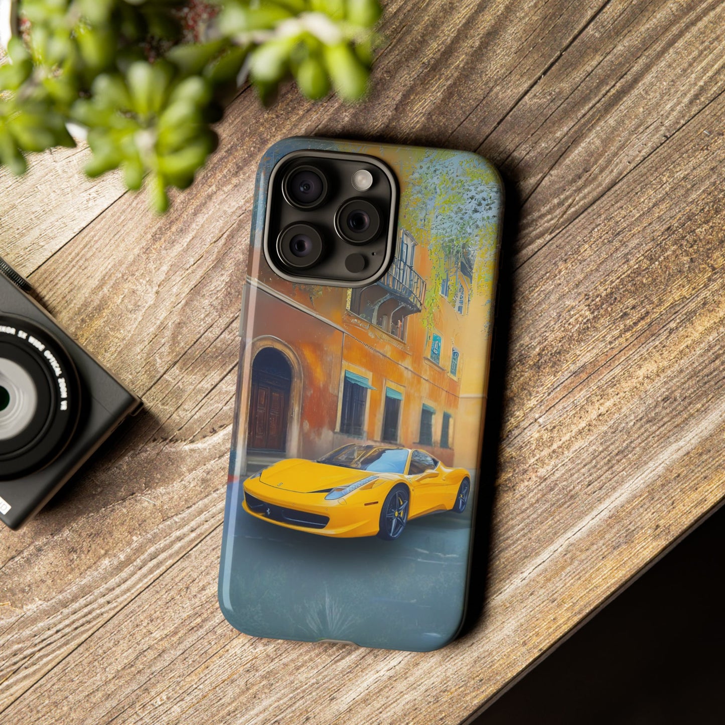 Ferrari Yellow Tough Phone Case - Stylish and Durable
