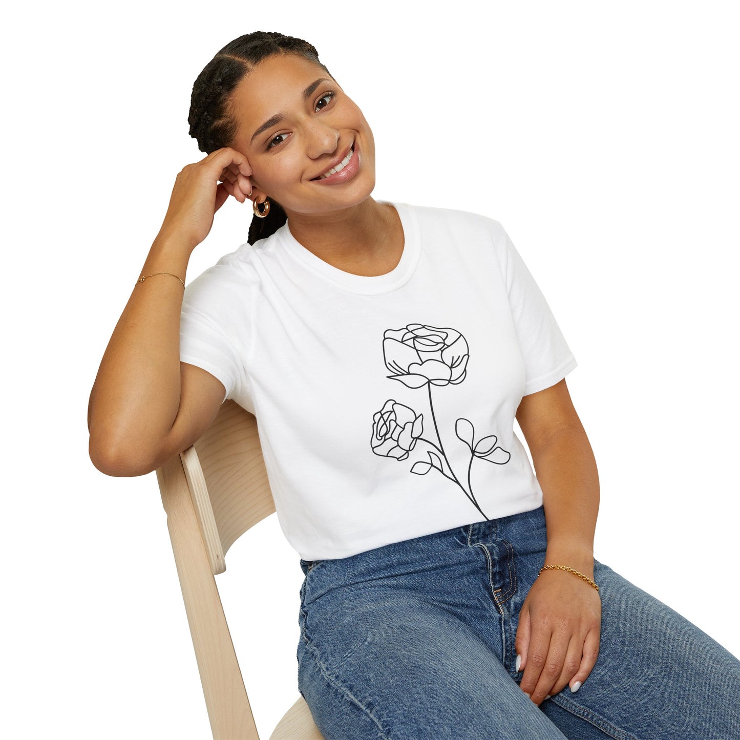 Minimalist Floral Unisex Softstyle T-Shirt - Perfect for Everyday Wear