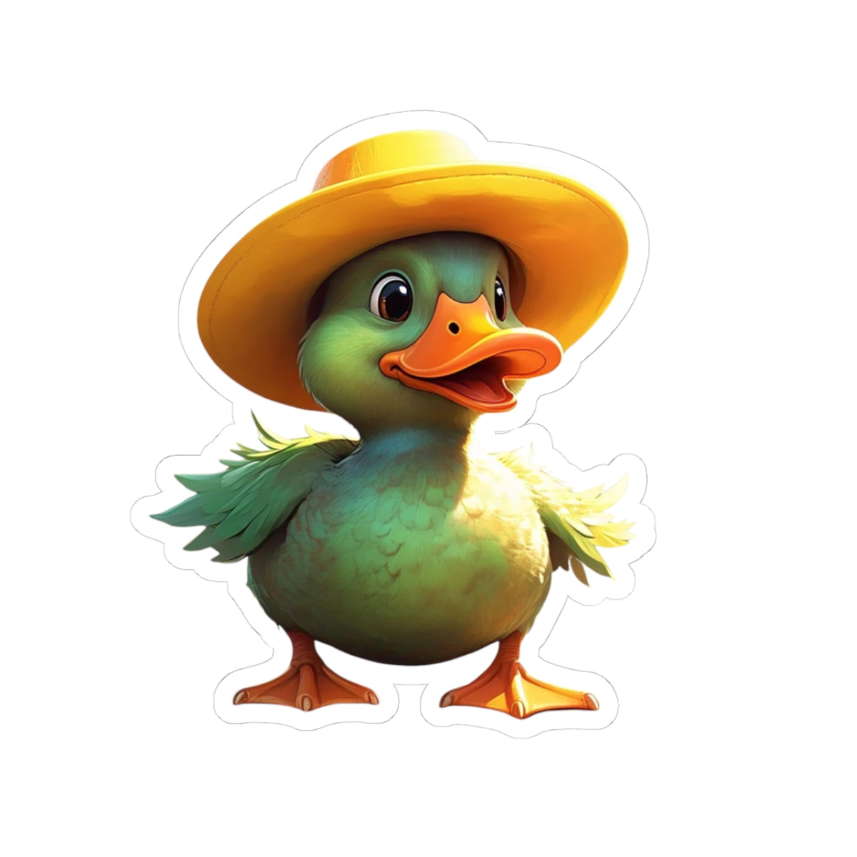 Funny Duck Hat Kiss-Cut Stickers - Cute Adhesive Decals for Laptops, Water Bottles & More