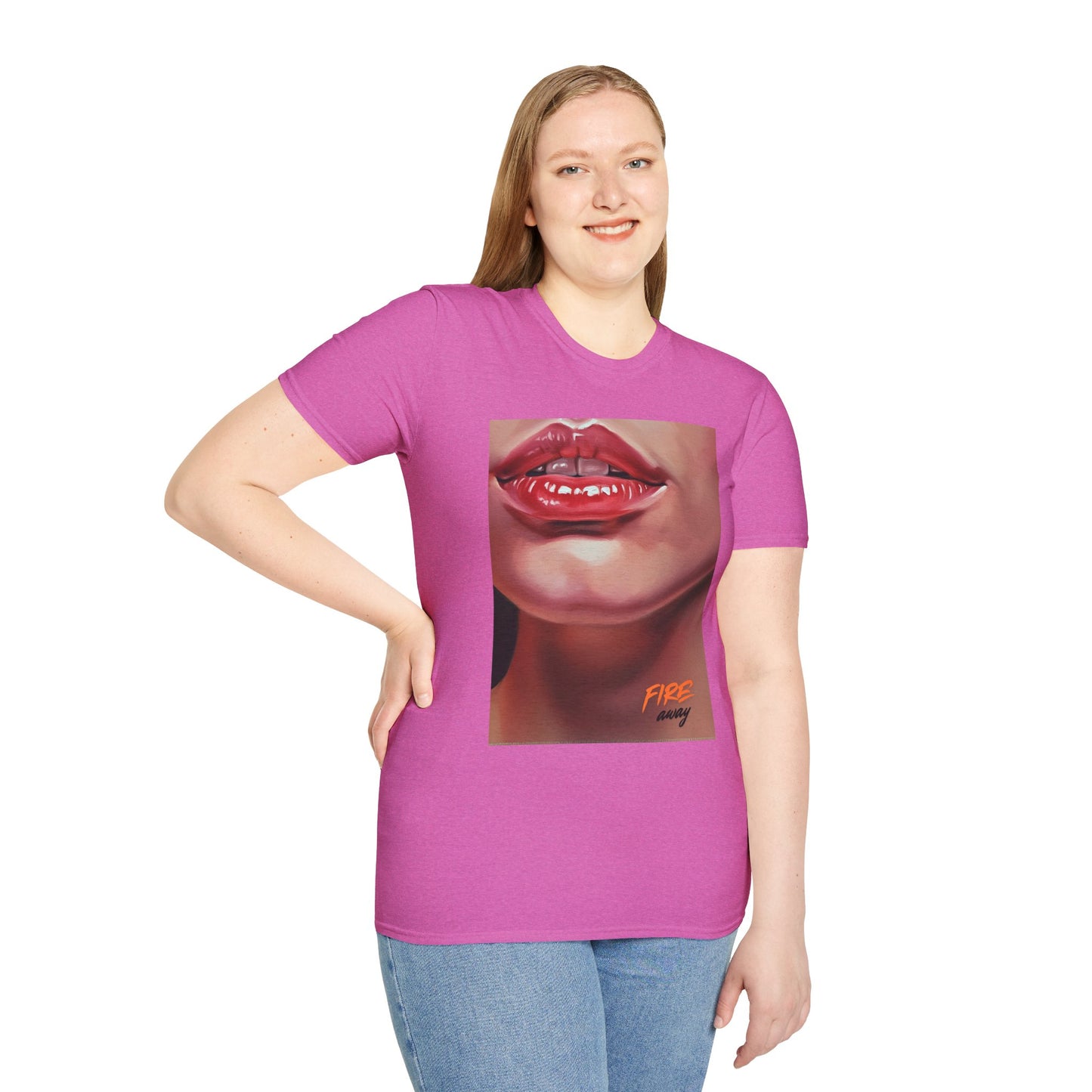 Fire Lips Women's Softstyle T-Shirt - Bold Art for Confident Expressions