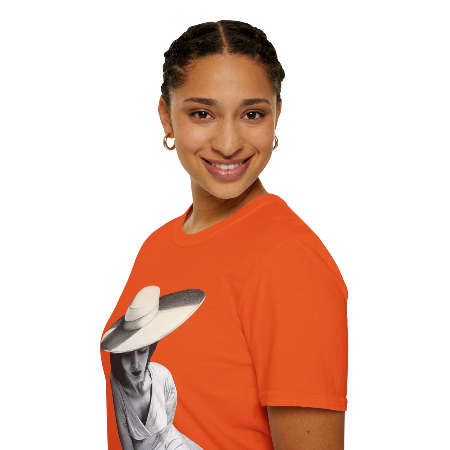 Artistic Women's  Softstyle T-Shirt - Charcoal art Design