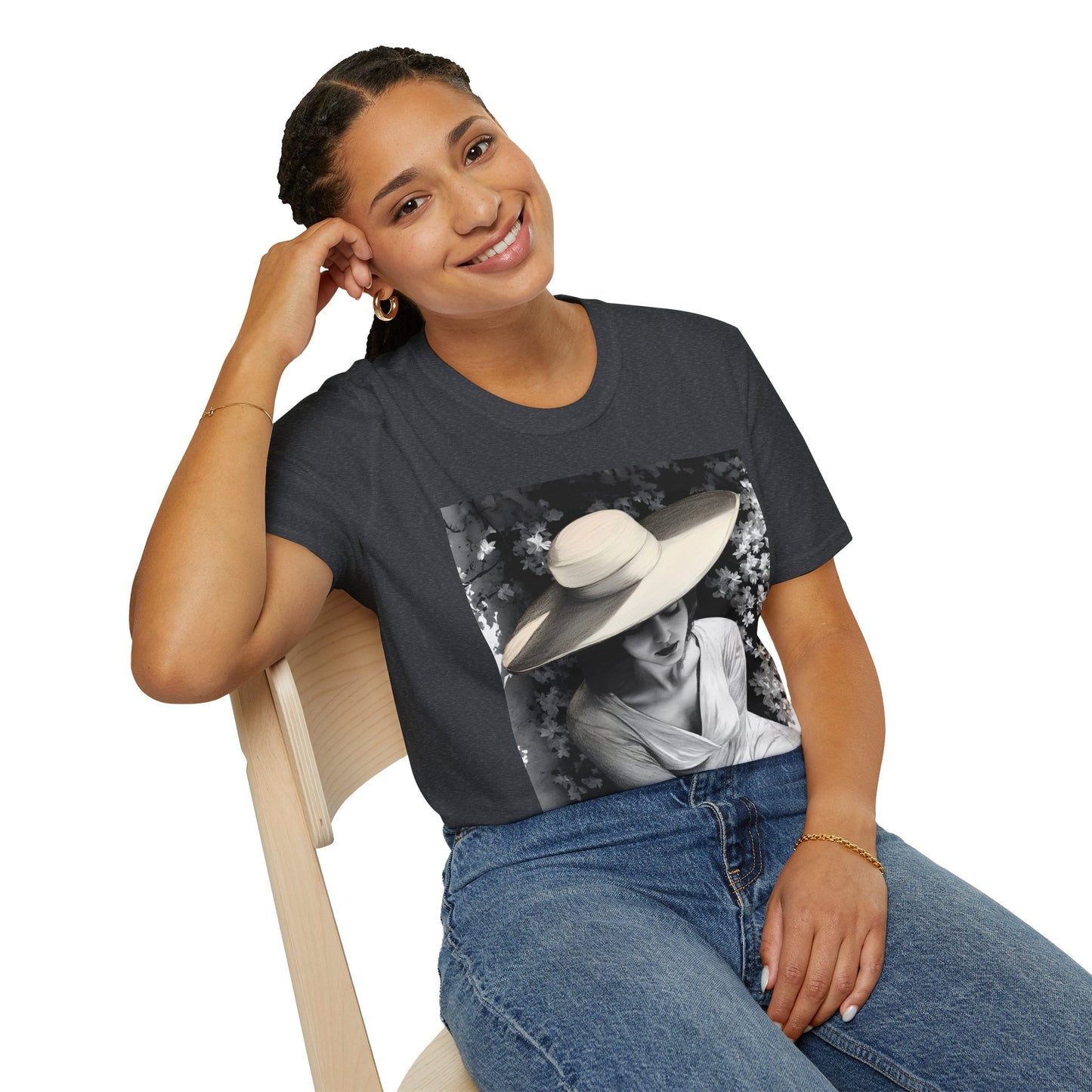 Elegant Charcoal art Softstyle T-Shirt - Perfect for Spring and Summer