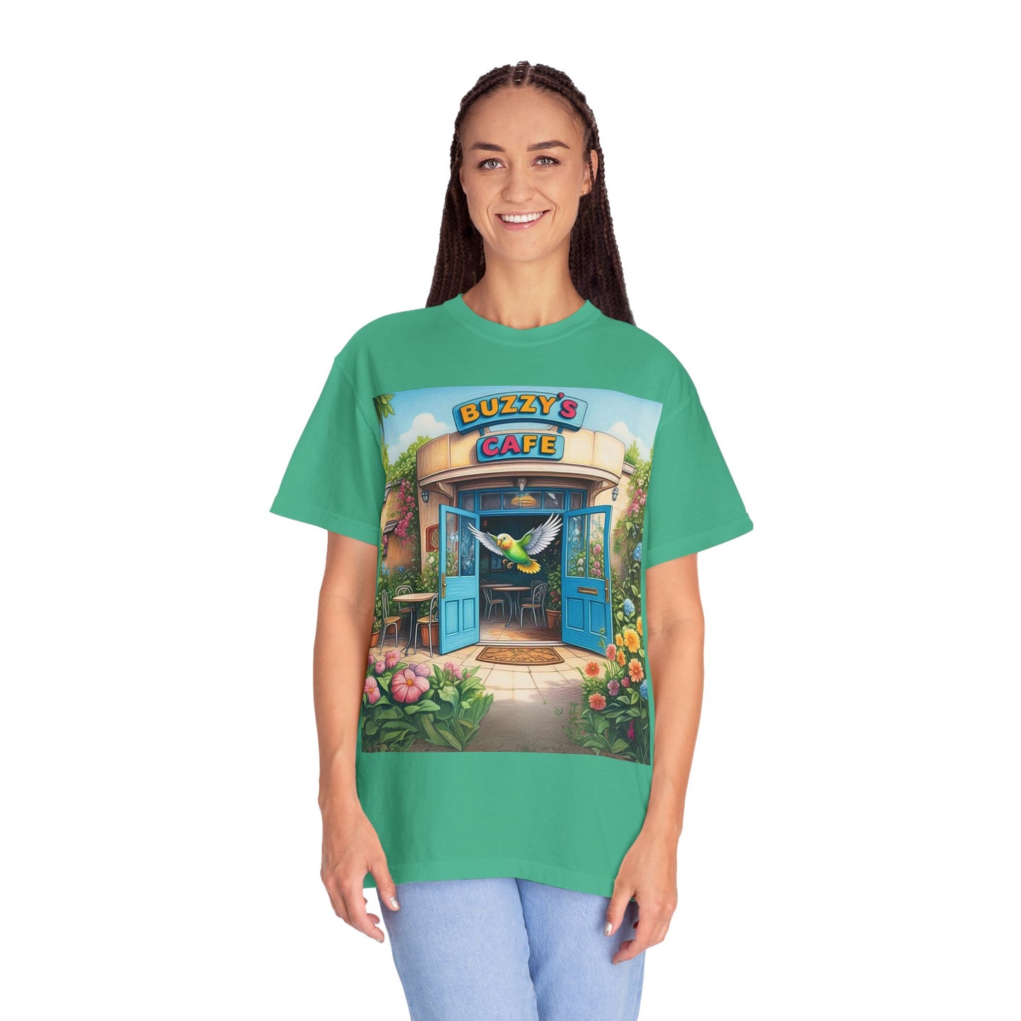 Buzzy's Cafe Unisex Garment-Dyed T-Shirt - Vibrant Summer Vibes
