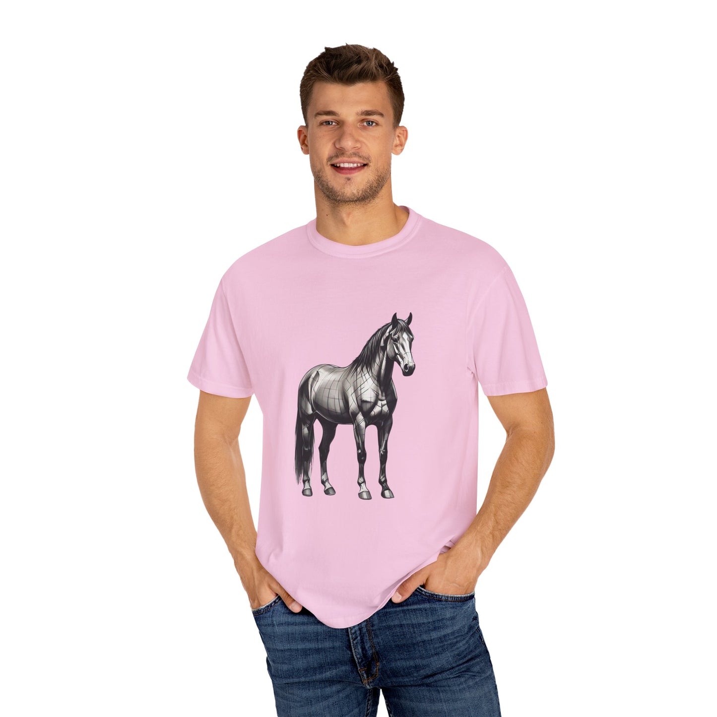Equestrian Vibe Unisex Garment-Dyed T-Shirt - Horse Design