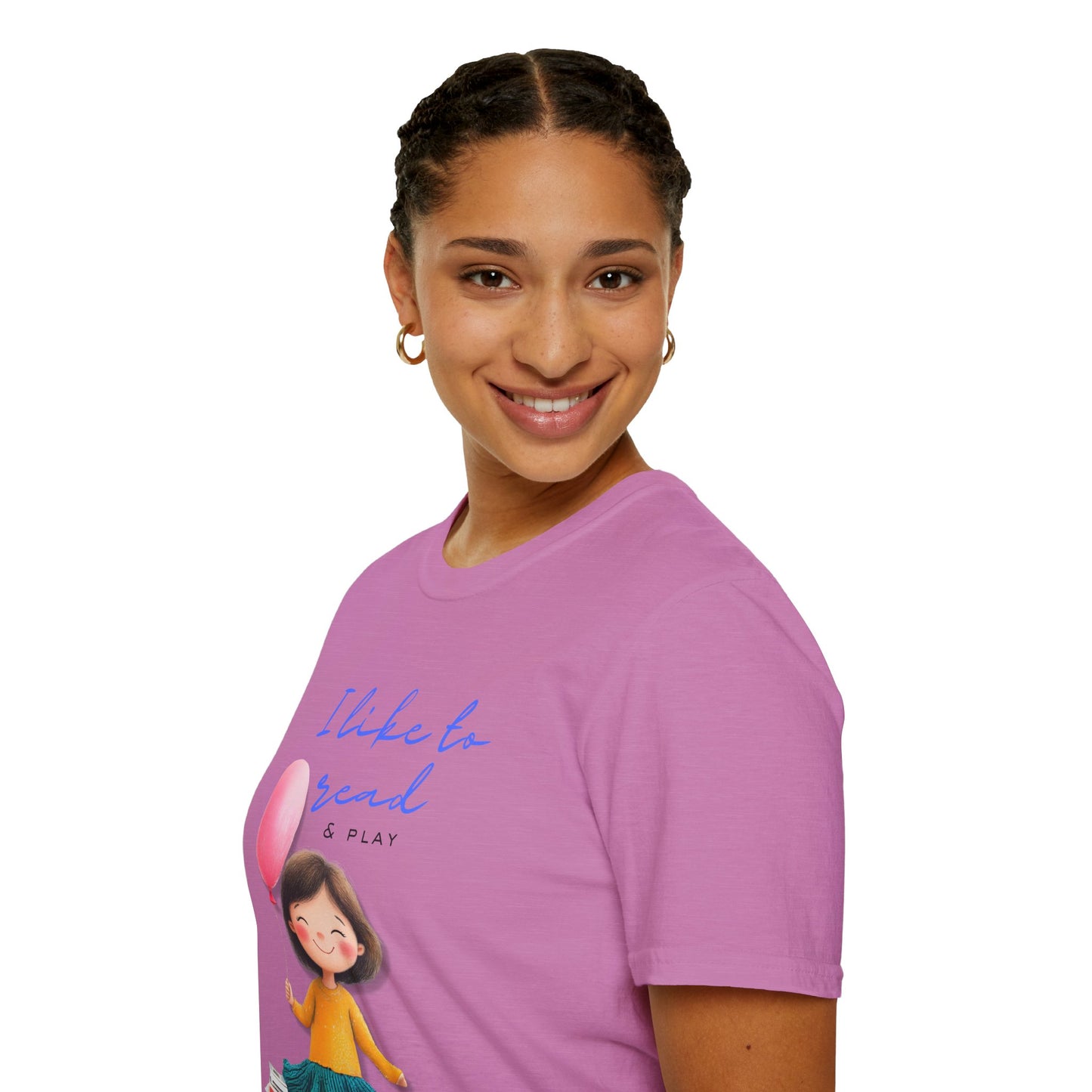 Women's Fun T-Shirt - "I Like to Read & Play"