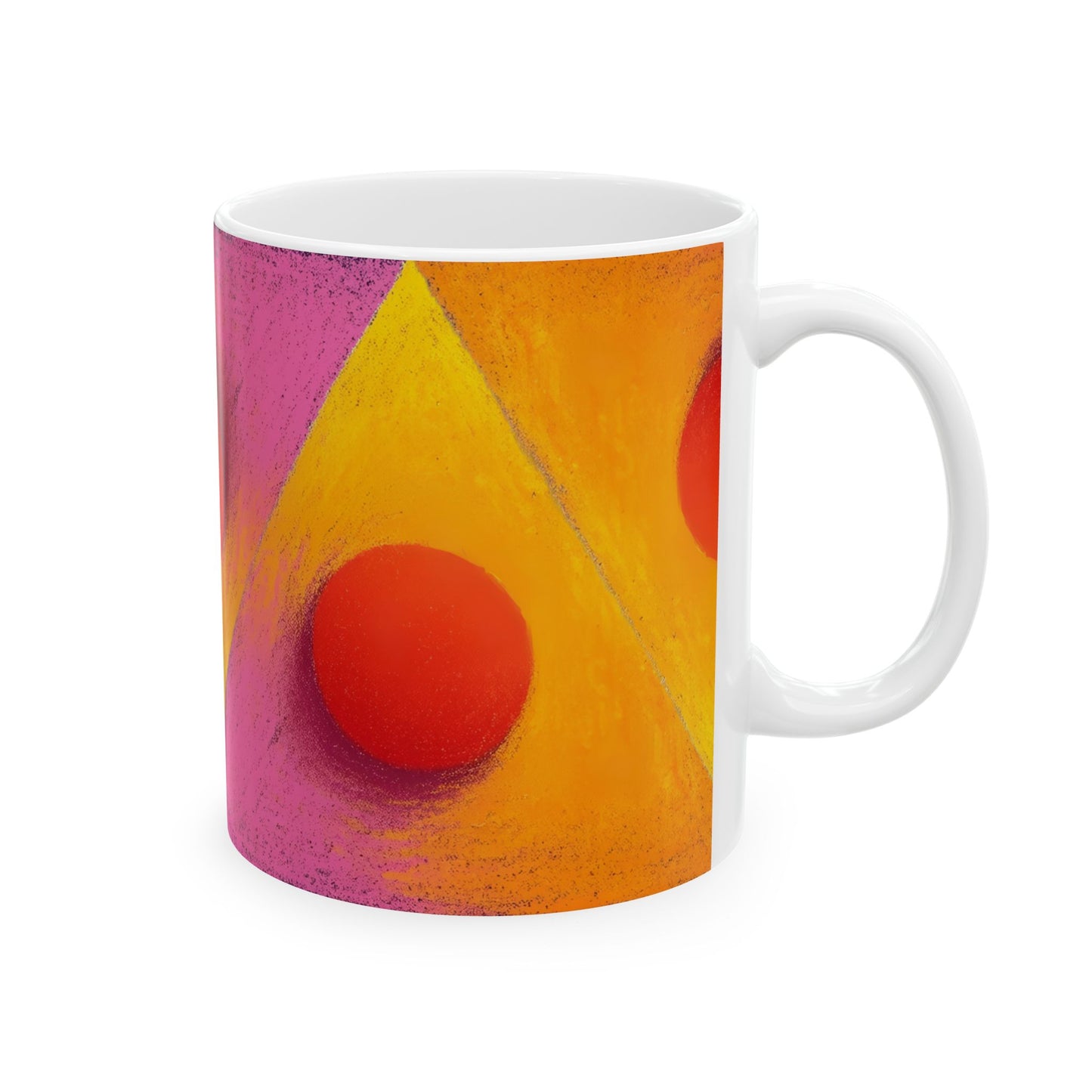 Vibrant Ceramic Coffee Mug - Colorful Geometric Design, 11oz & 15oz