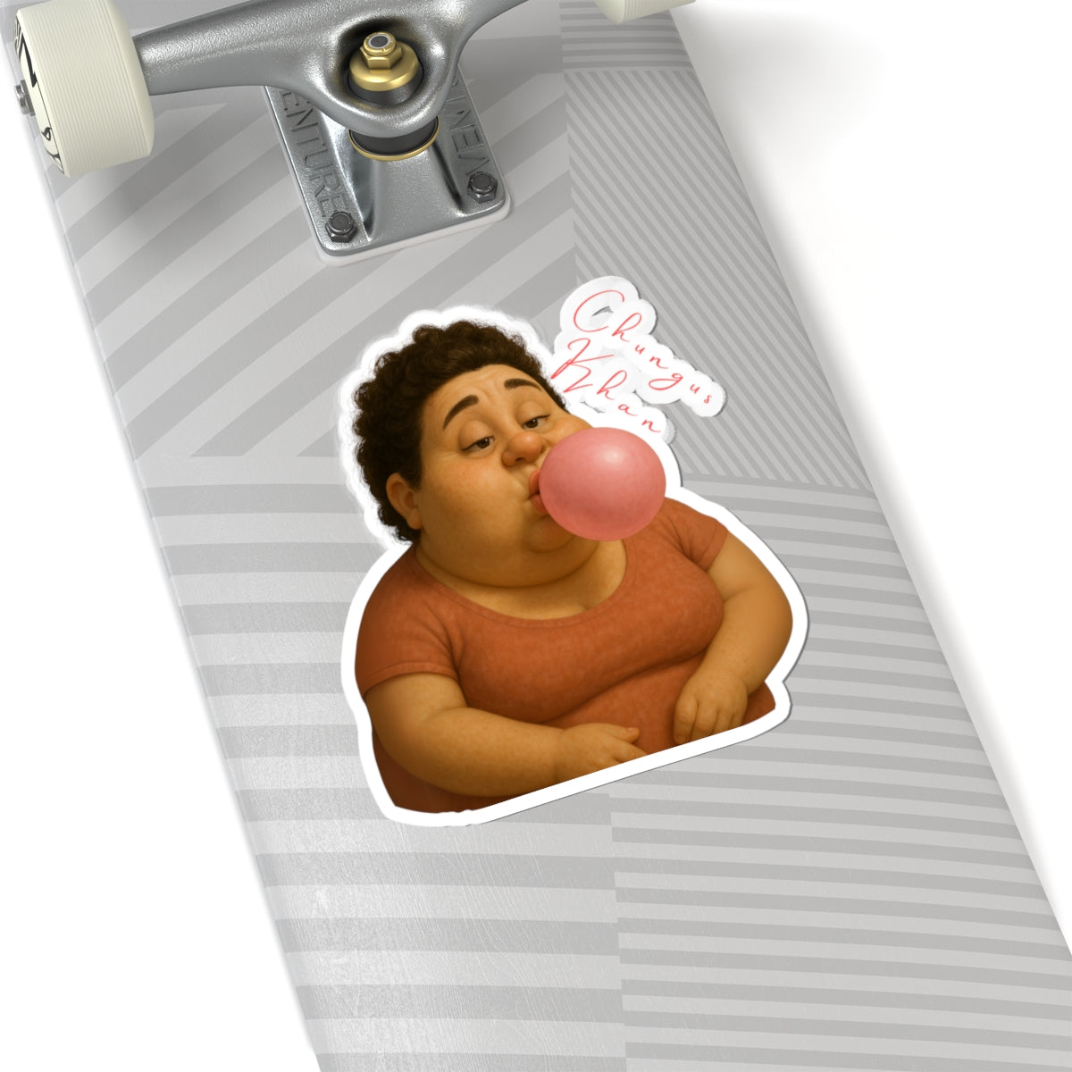 Funny Kiss-Cut Stickers - Chill Out Vibes with Bubble Gum Character