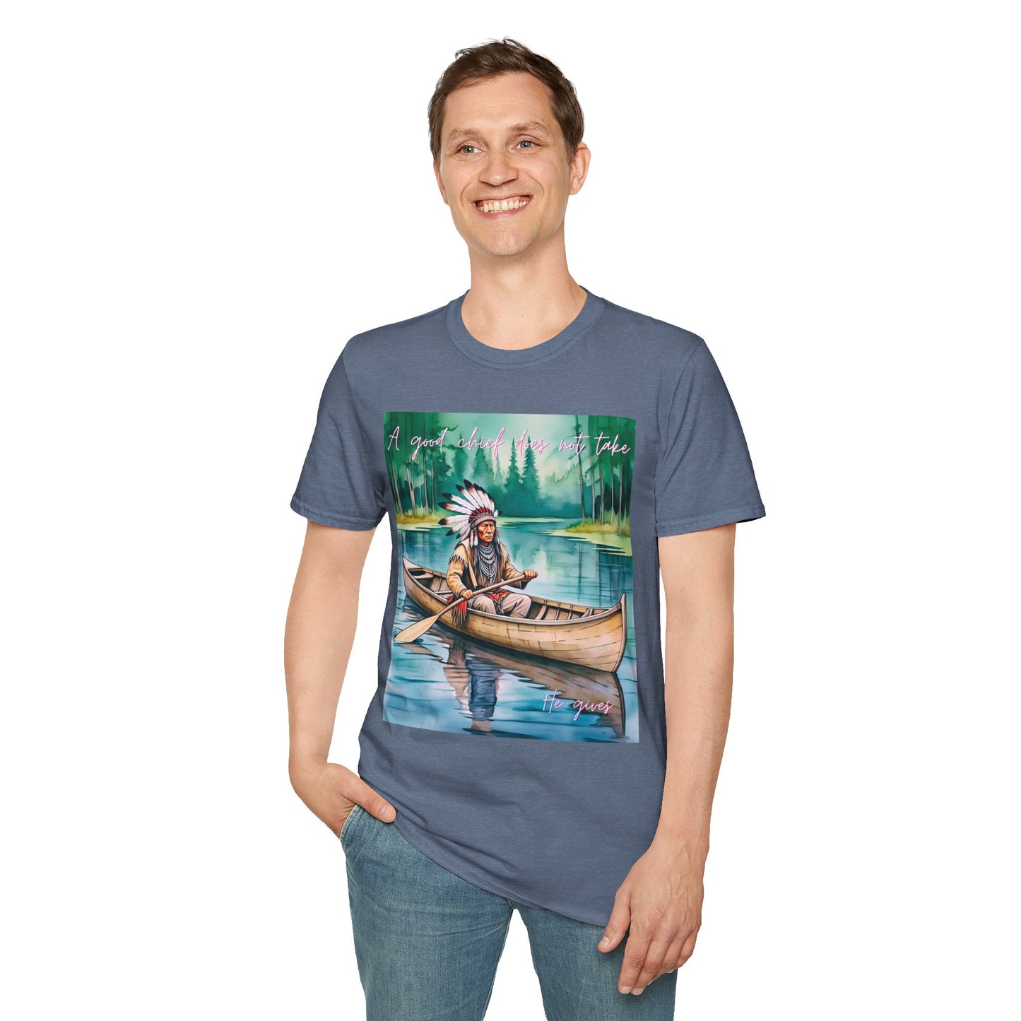 Adventure-Inspired Unisex Softstyle T-Shirt - Canoe Design