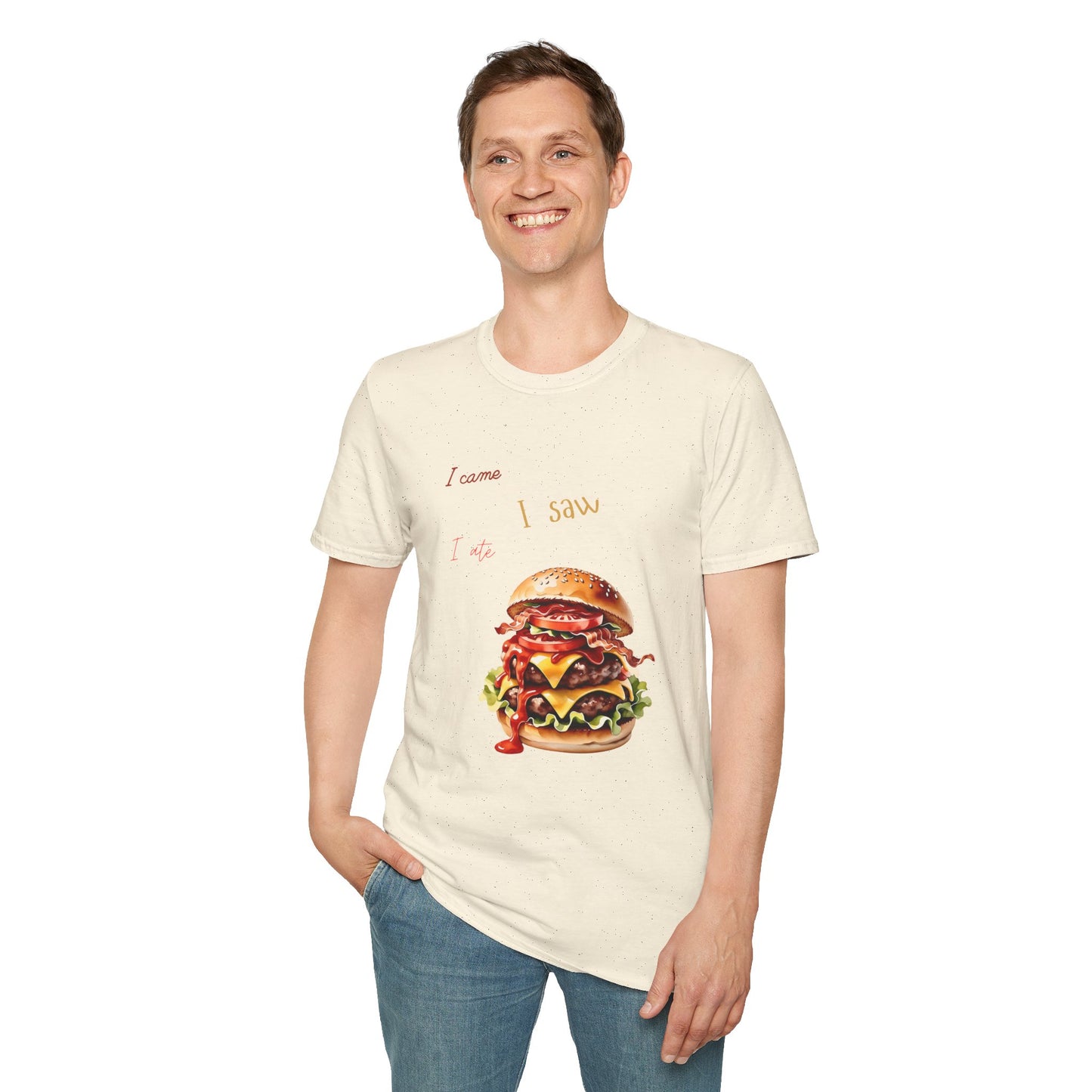 I Came, I Ate Burger Graphic Unisex Softstyle T-Shirt