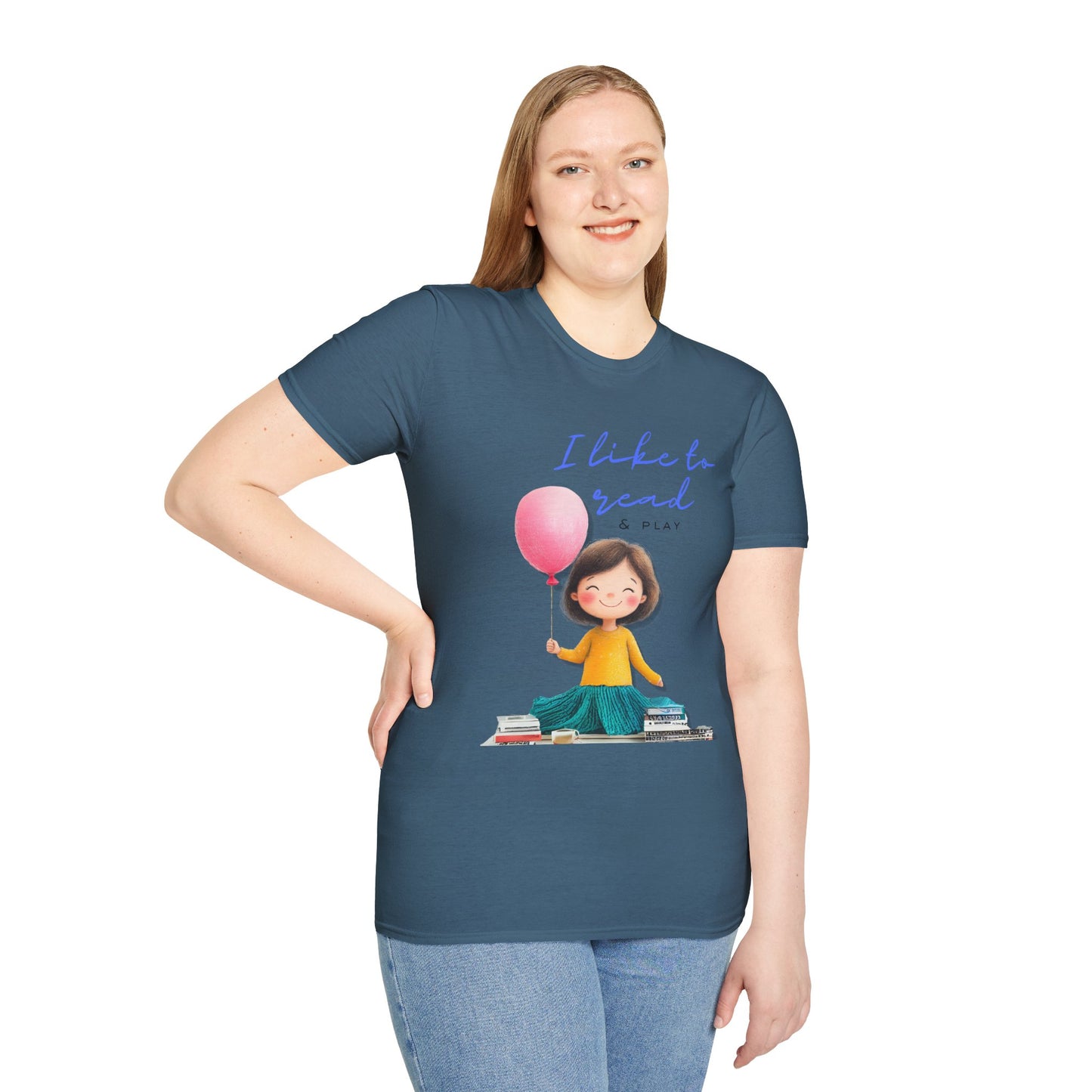 Women's Fun T-Shirt - "I Like to Read & Play"