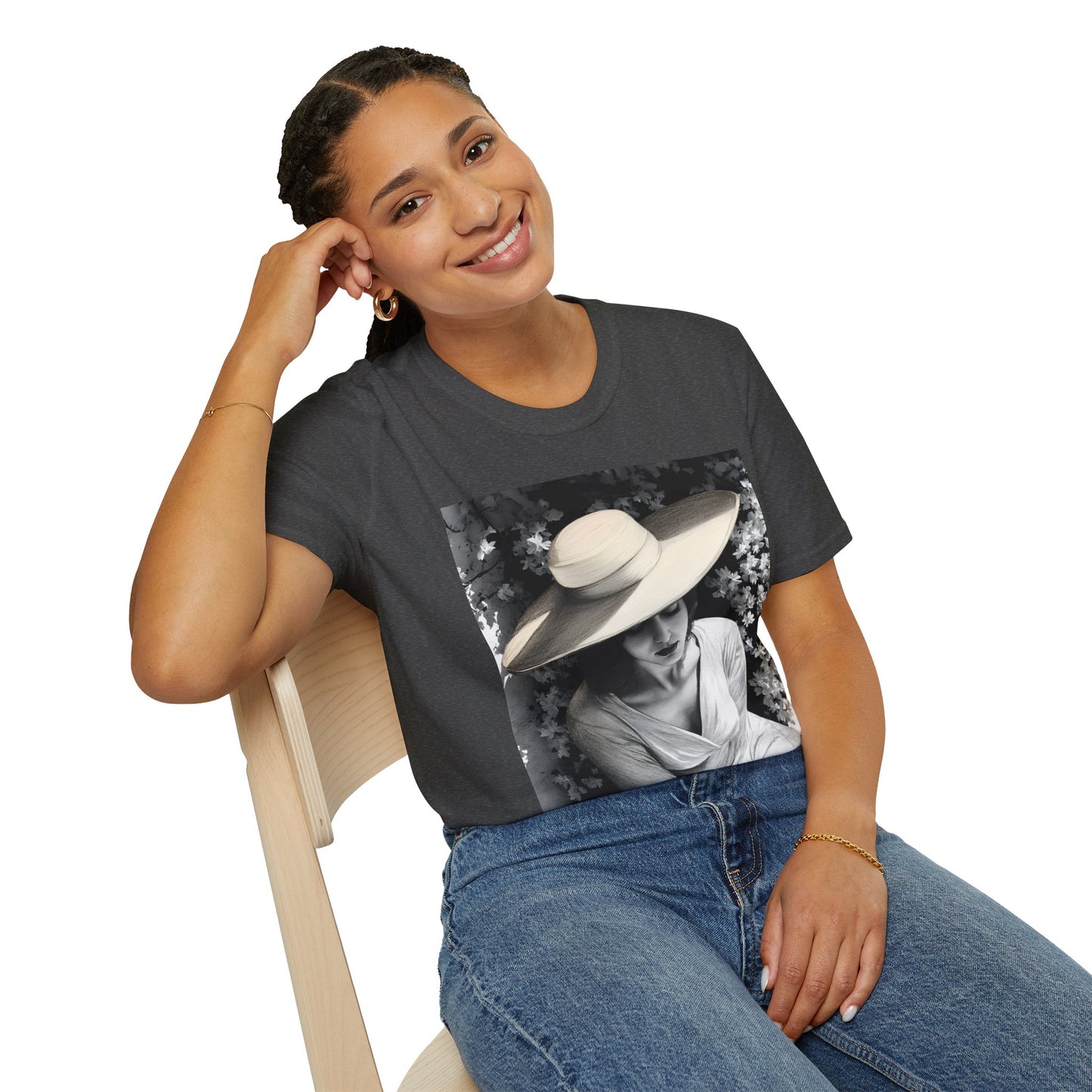 Elegant Charcoal art Softstyle T-Shirt - Perfect for Spring and Summer