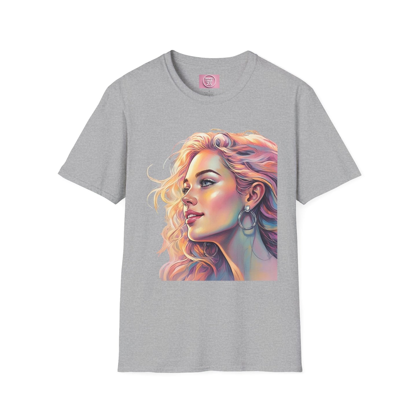Artistic Women's Portrait T-Shirt - Women's Softstyle Tee for Creative Souls