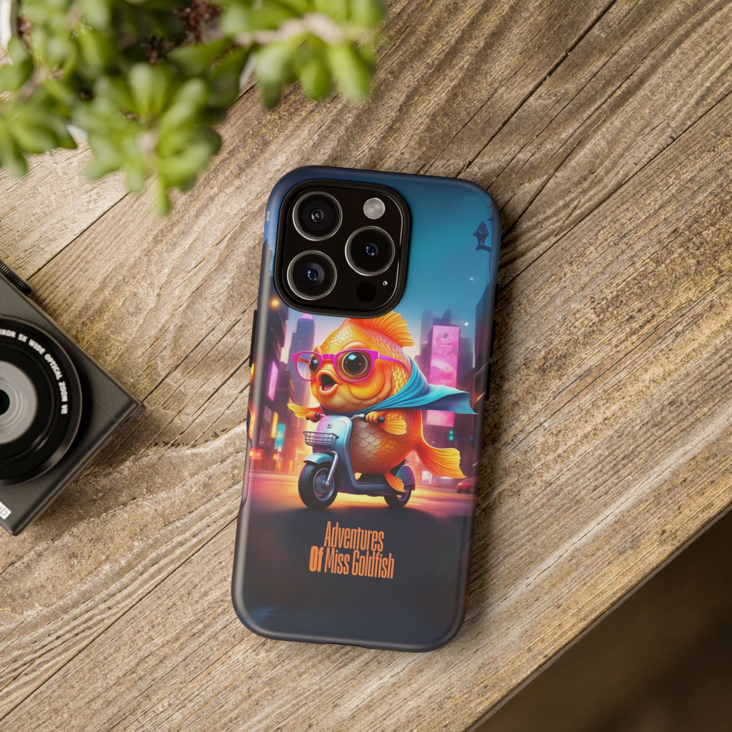 Adventures of Miss Goldfish Phone Case - Fun & Colorful Tough Cover for Fish Lovers