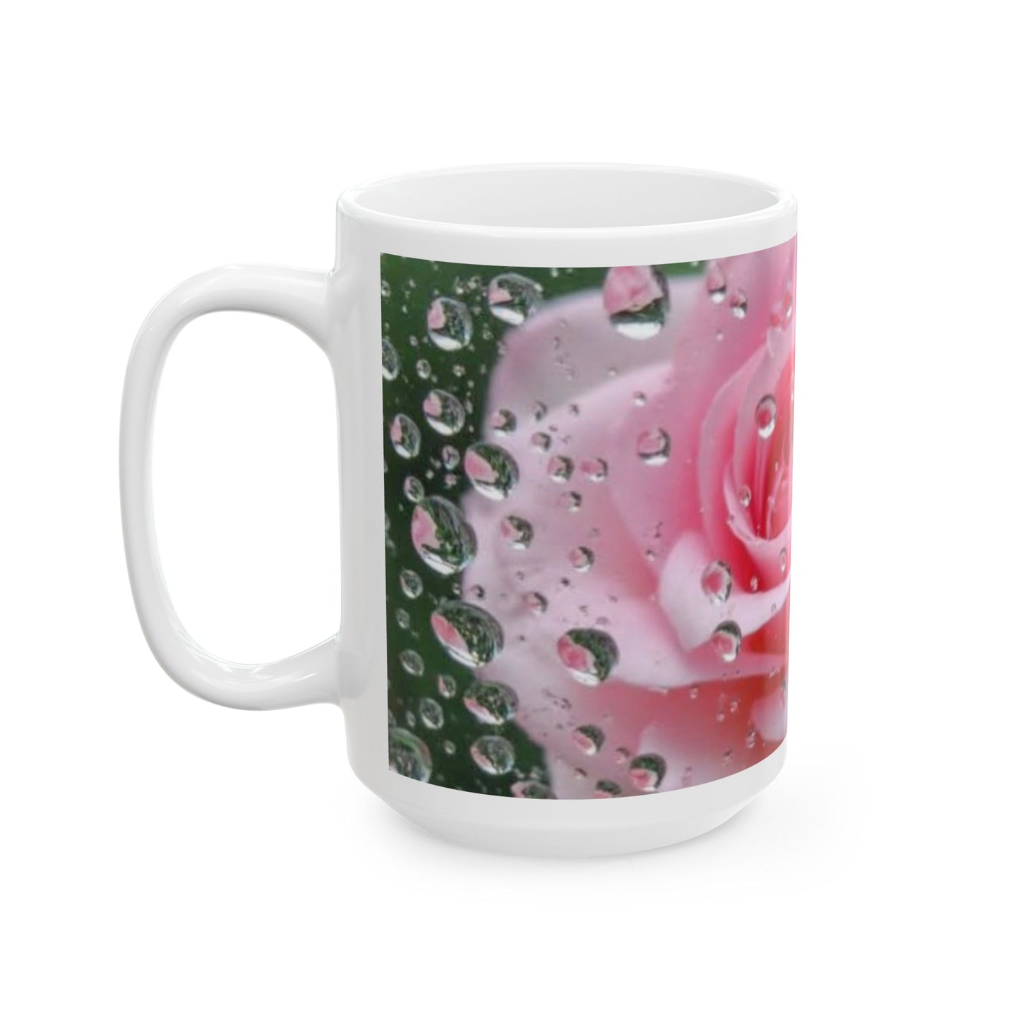 Pink Rose Ceramic Mug - 11oz & 15oz, Perfect Gift for Flower Lovers