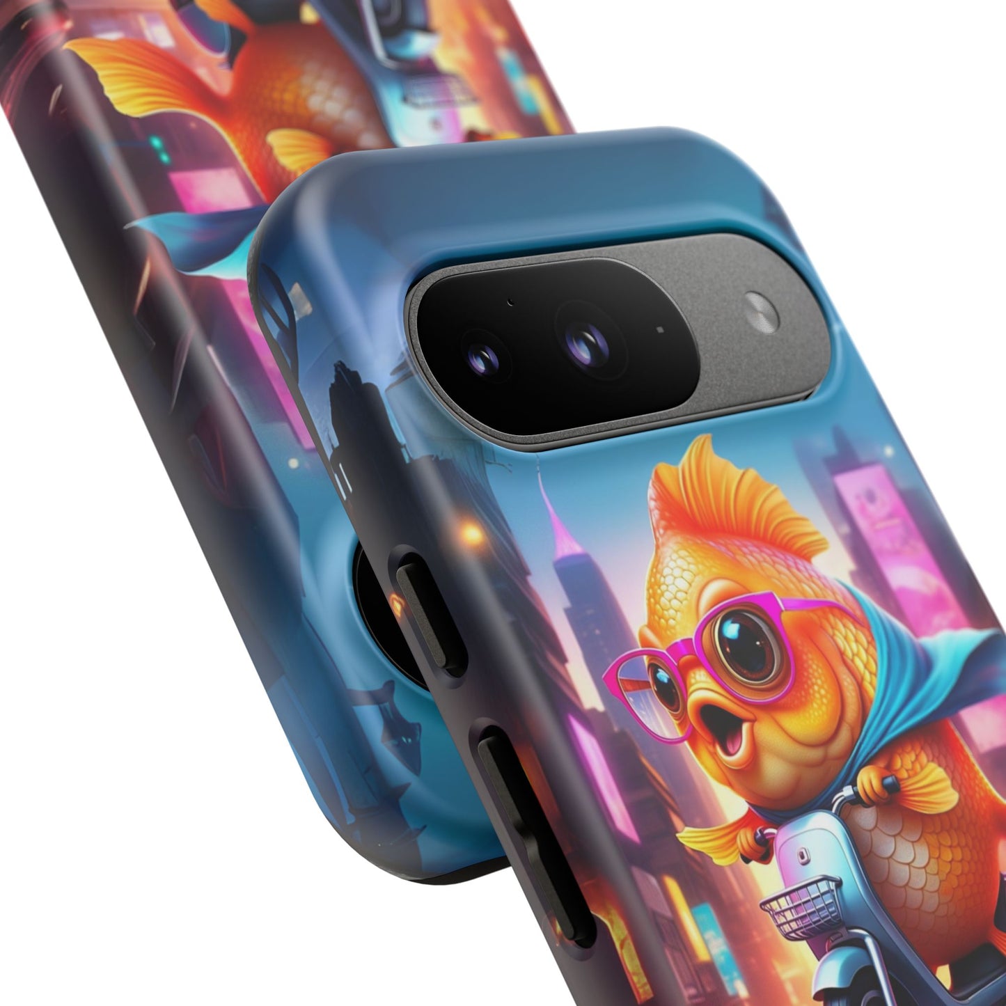 Adventures of Miss Goldfish Phone Case - Fun & Colorful Tough Cover for Fish Lovers