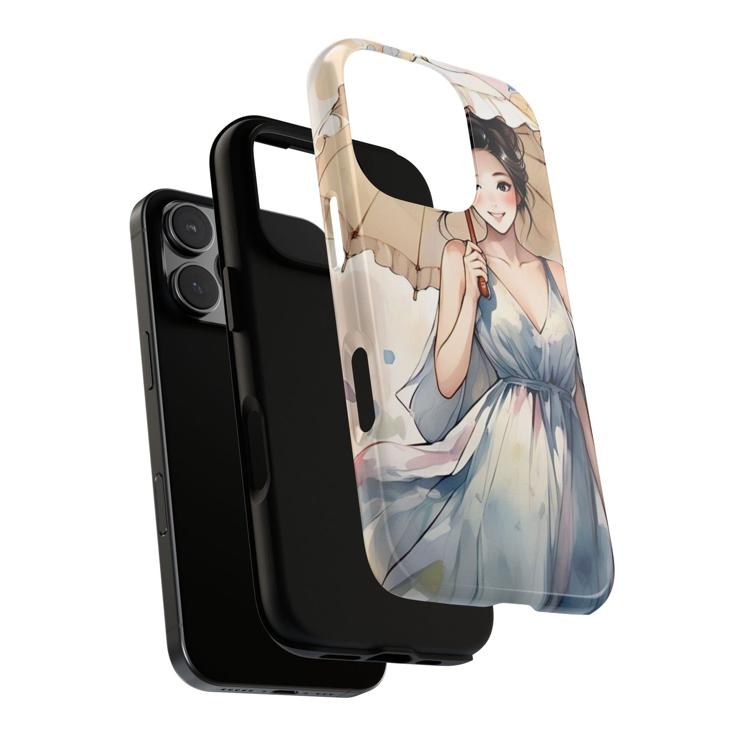 Elegant Floral Phone Case with Umbrella Design