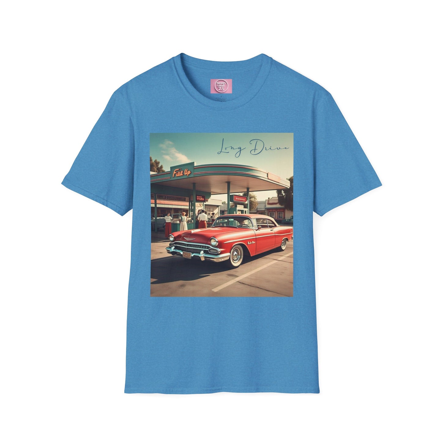 Retro Car Unisex Softstyle T-Shirt - Long Drive Graphic Tee