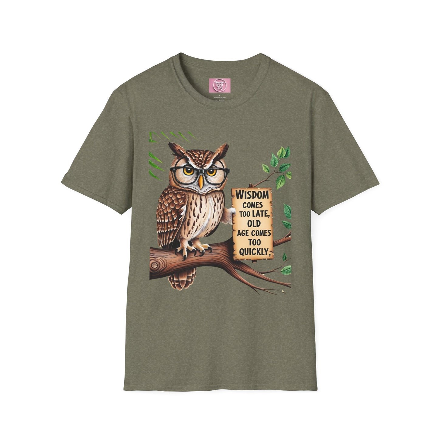 Wisdom Owl Unisex Softstyle T-Shirt - Inspirational Nature Tee