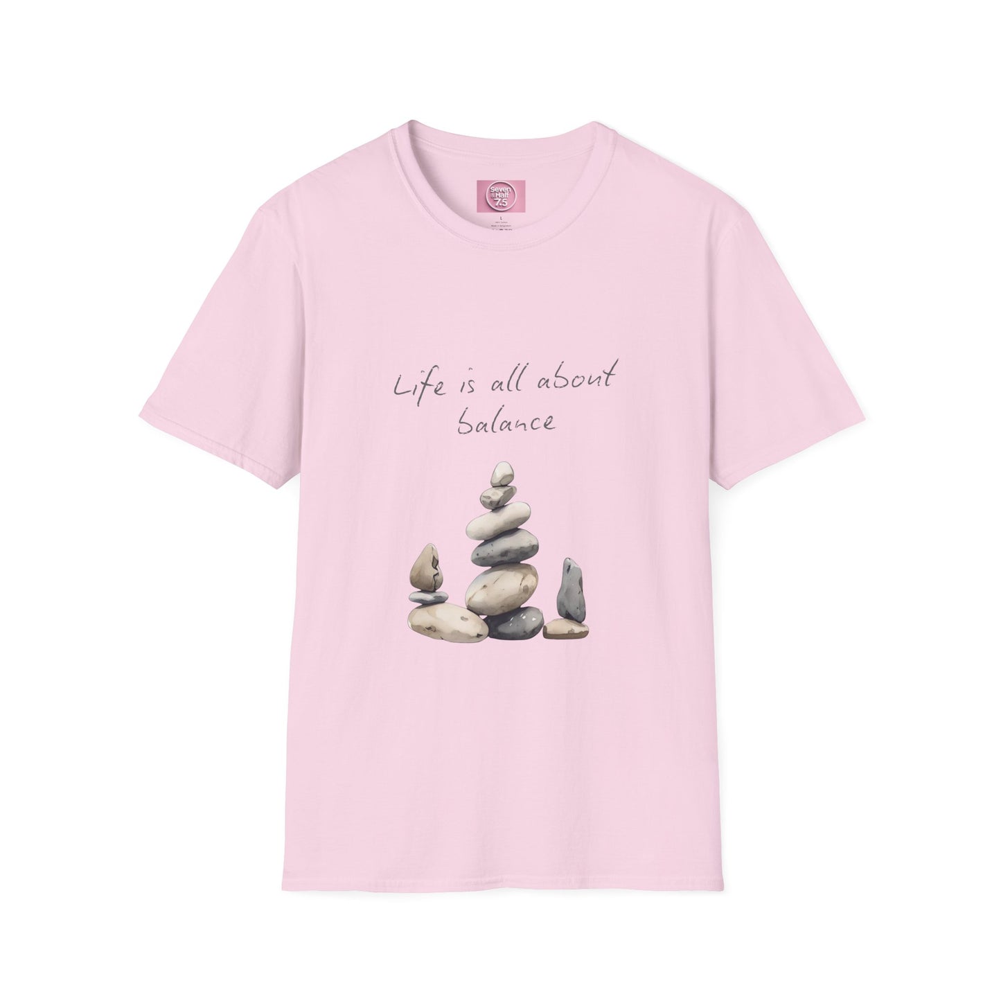 Unisex Softstyle T-Shirt - "Life is all about Balance" Design - Perfect for Mindfulness and Relaxation