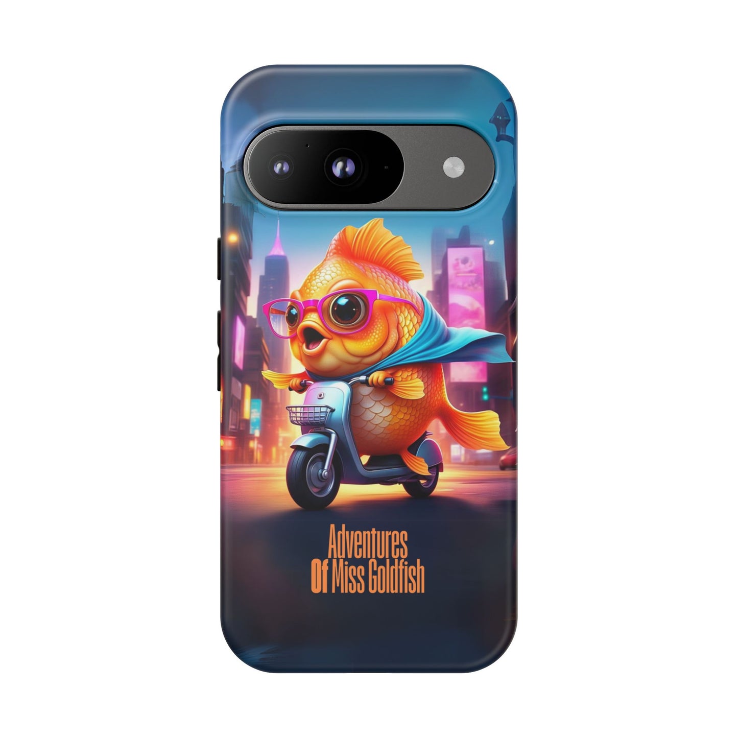 Adventures of Miss Goldfish Phone Case - Fun & Colorful Tough Cover for Fish Lovers